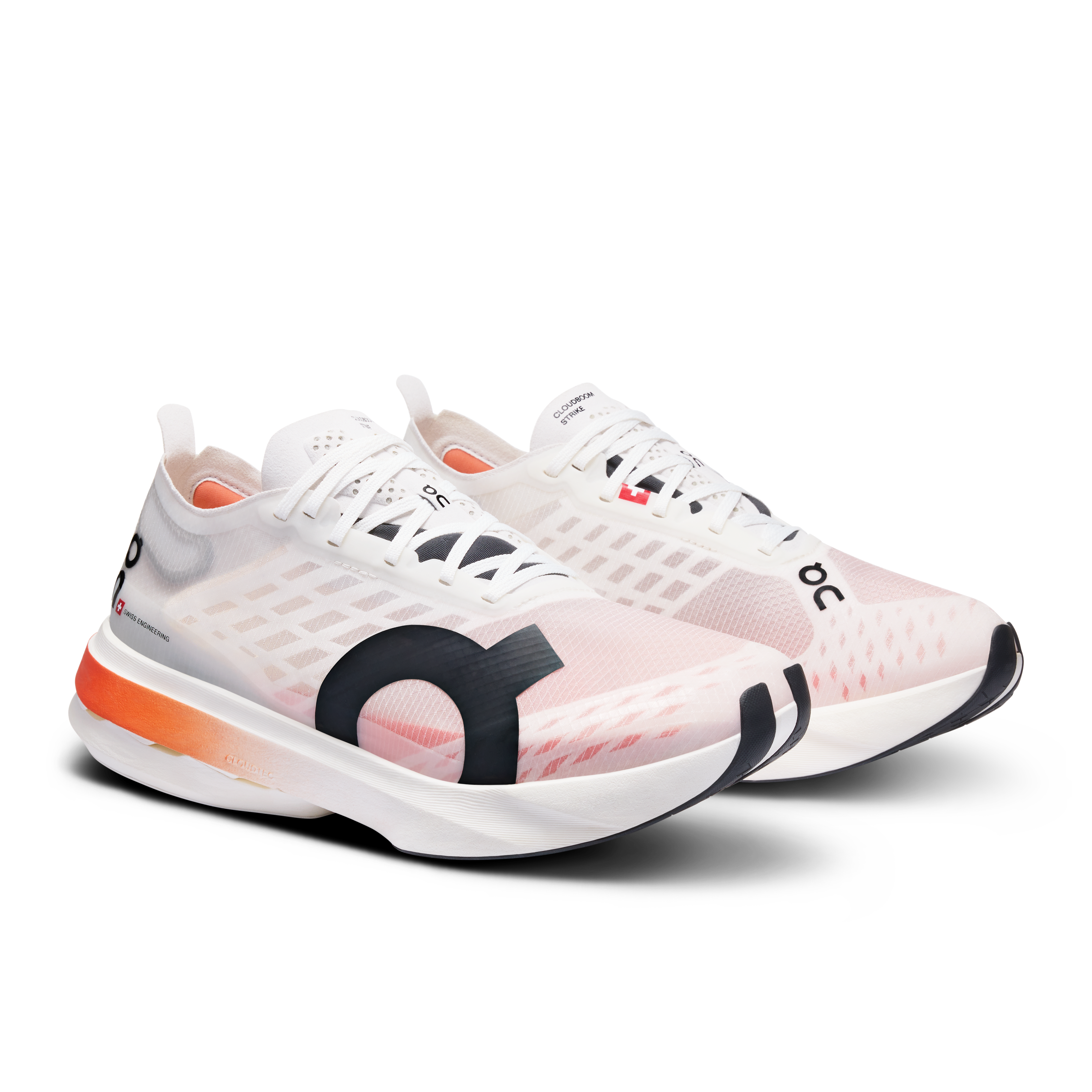 On Cloudboom Strike White & Black Women Road running Shoes