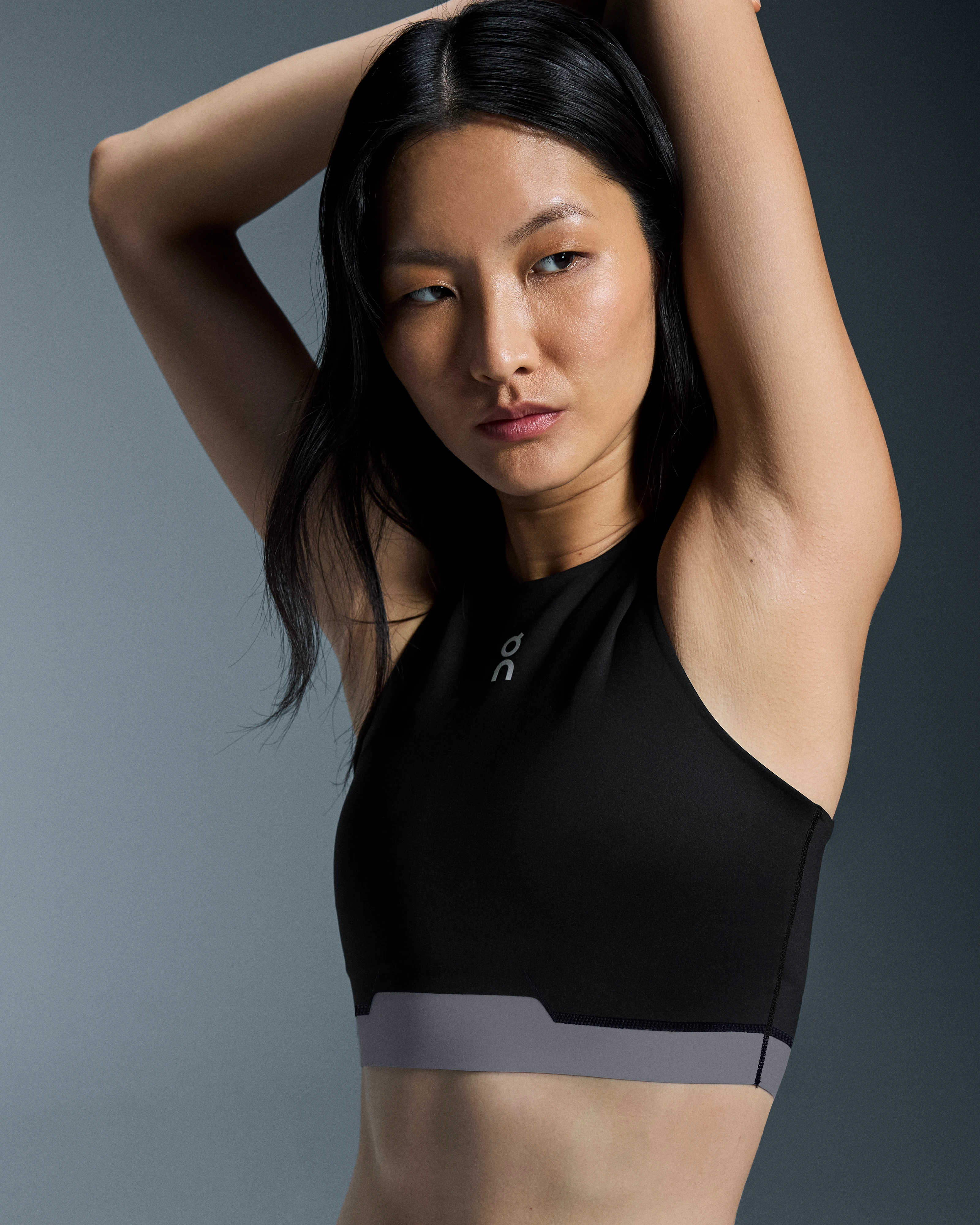 On Train 2-in-1 Crop Black Women Tops and t-shirts