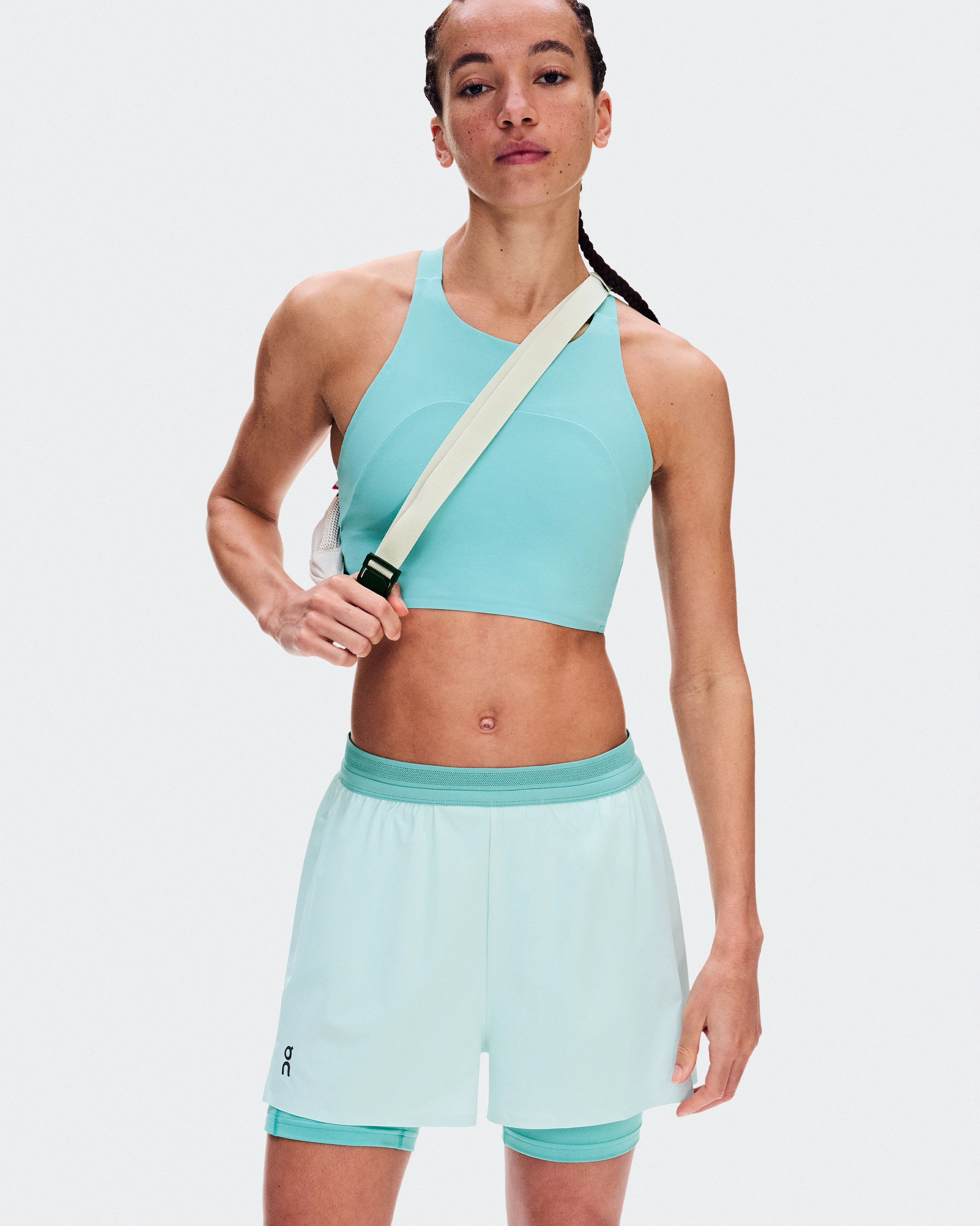 On 3" Performance 2/1 Shorts Flurry & Aquamarine Women Shorts