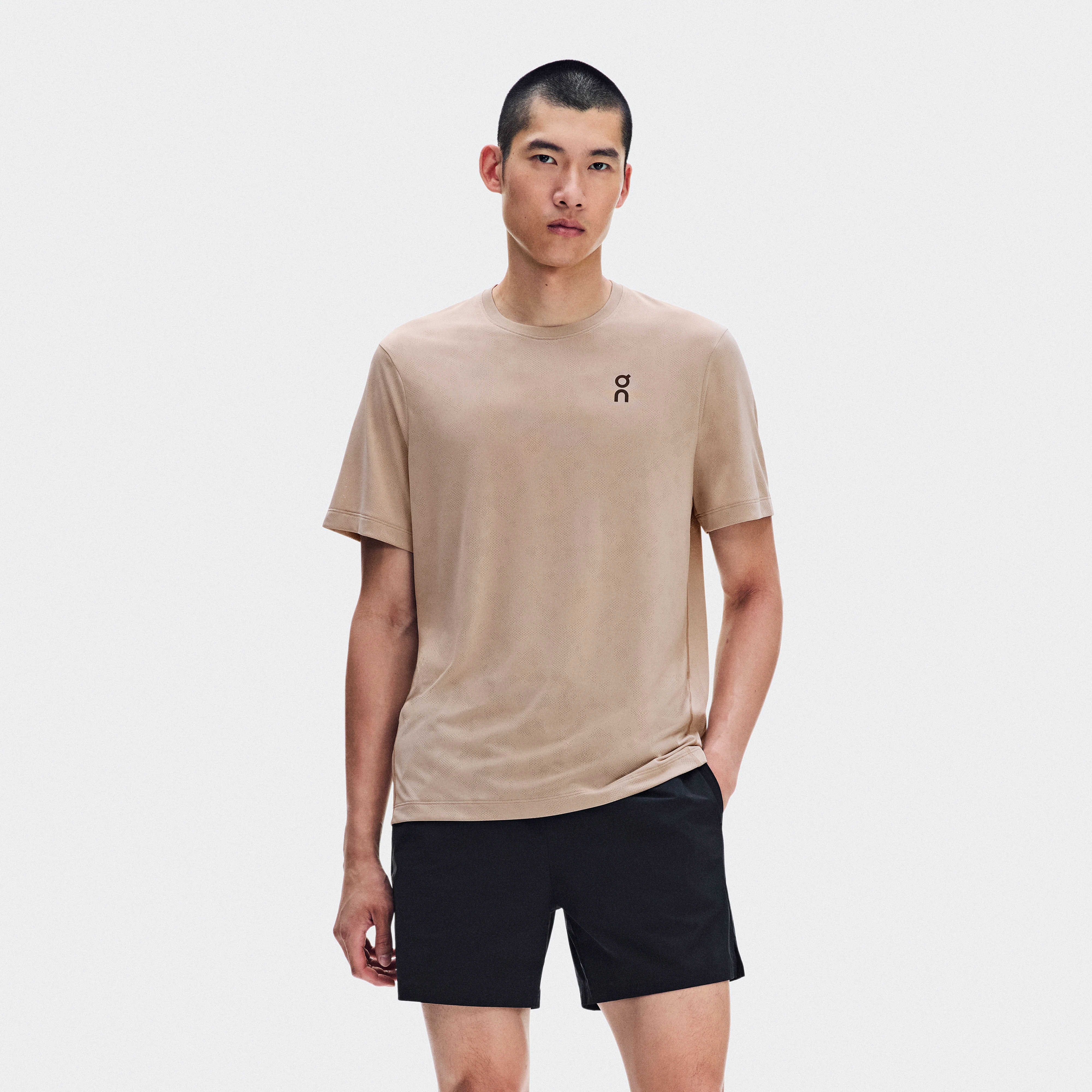 On Core-T Grid Desert Men – Daily running Tops and t-shirts