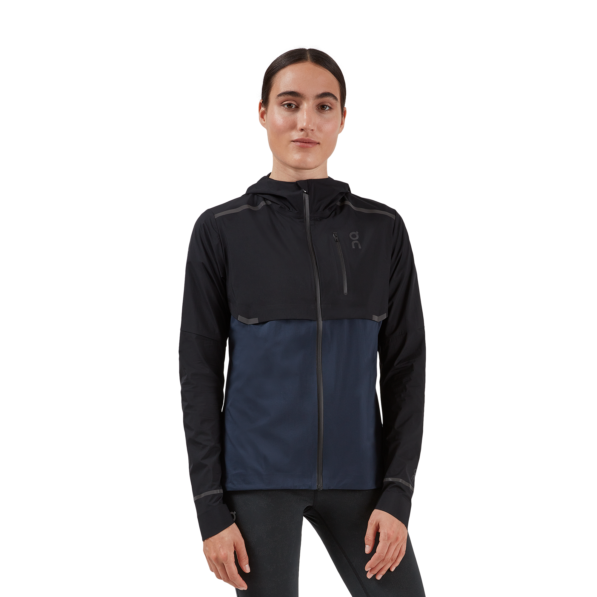 On Weather Jacket Black & Navy Women – Training, ultralight protection, water-repellent Jackets