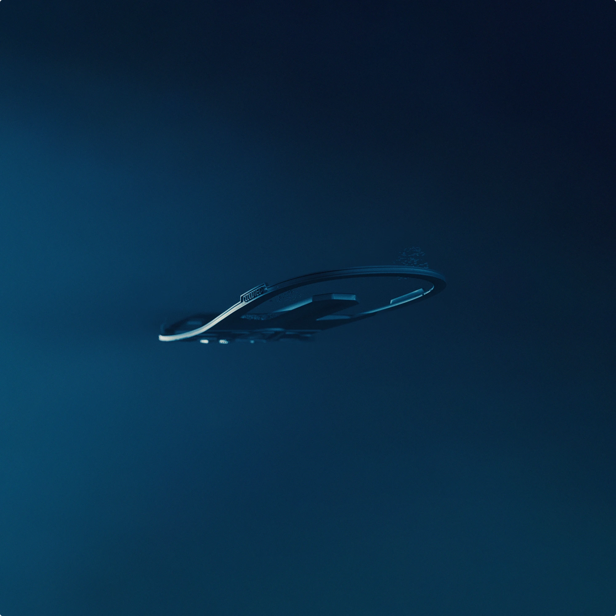 Early version of the Speedboard, floating against a blue background.