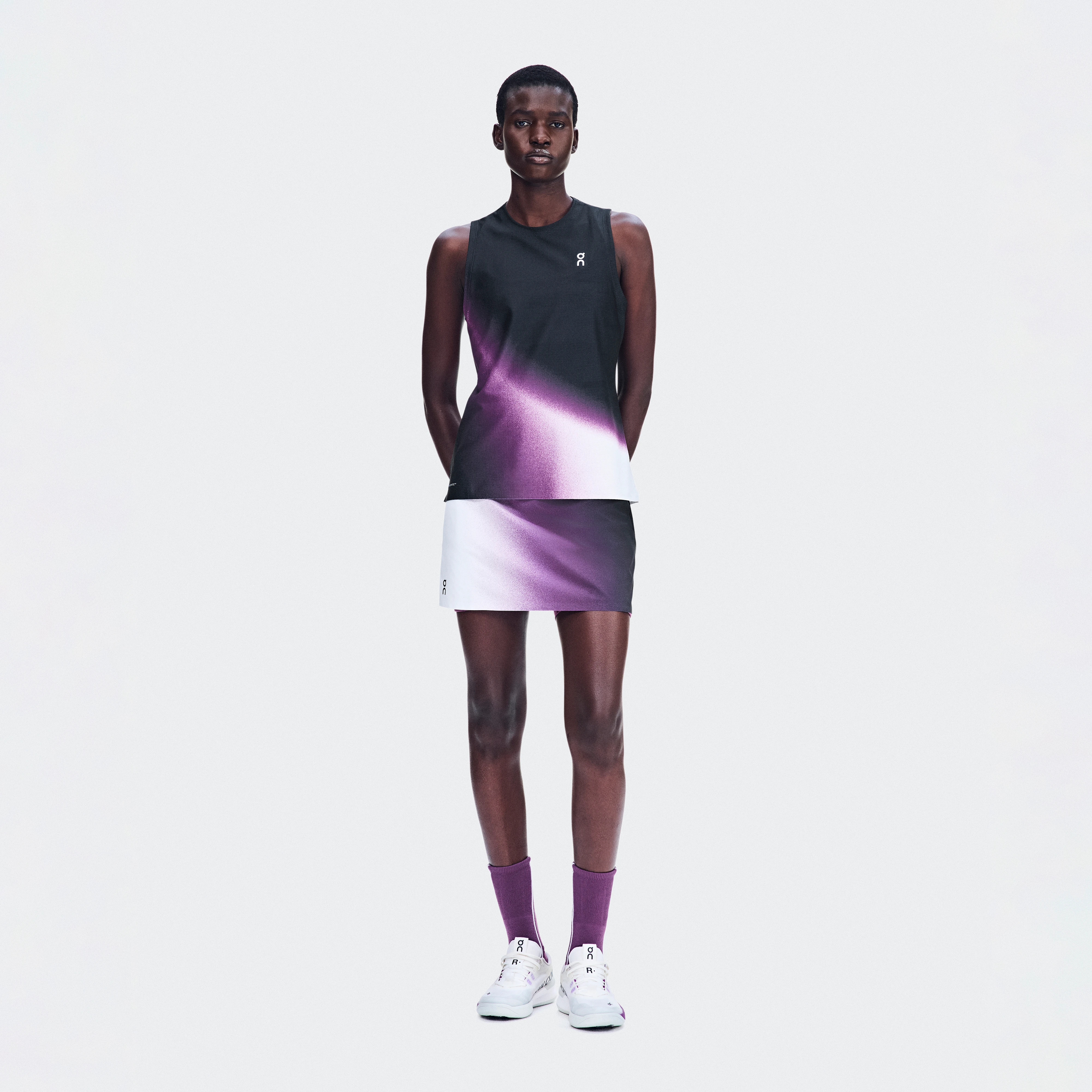On Court Skirt Split Swing White & Cassis Women – Tennis, racket sports Skirts Tennis