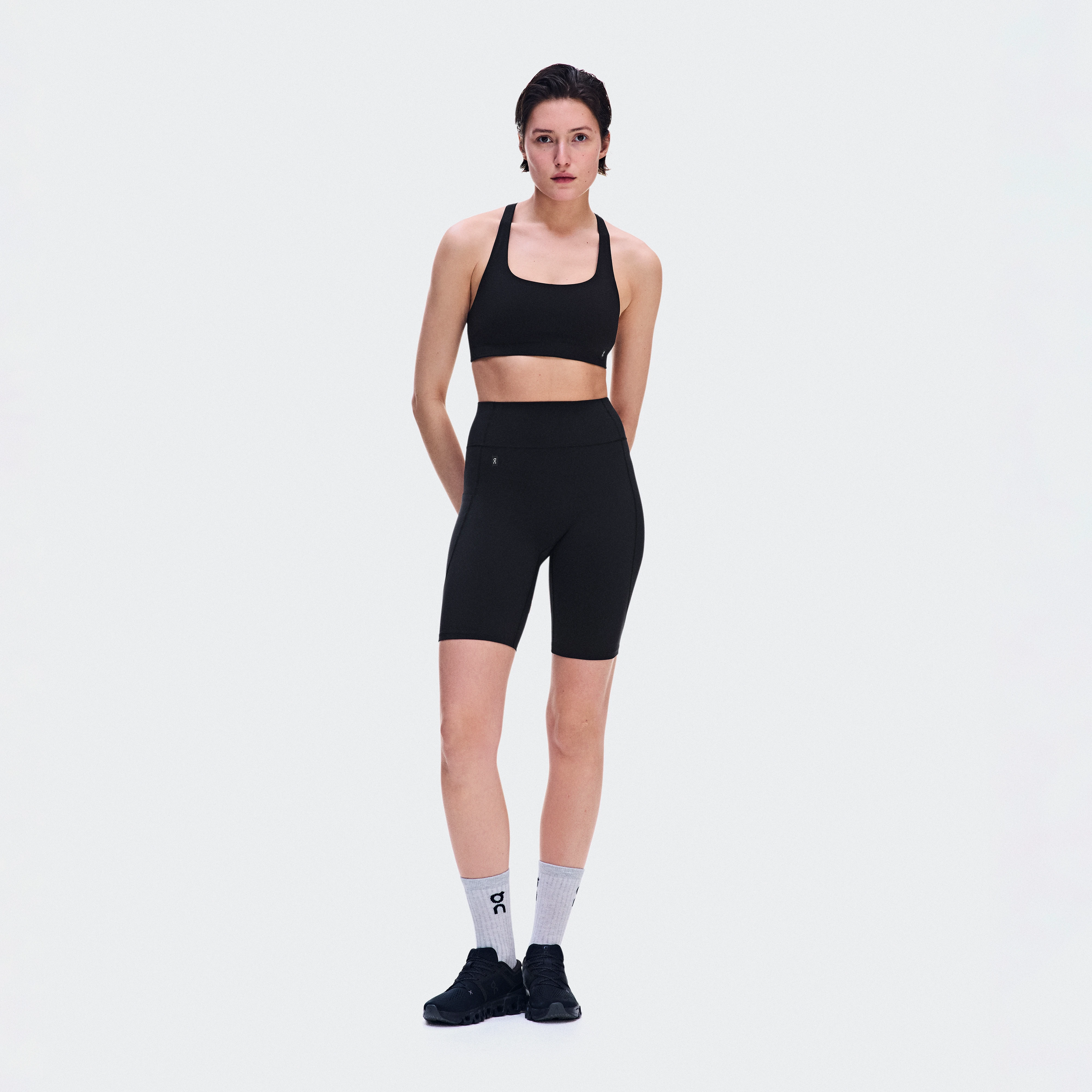 On Studio Leggings Short Black Women – Low-impact training Tights Shorts