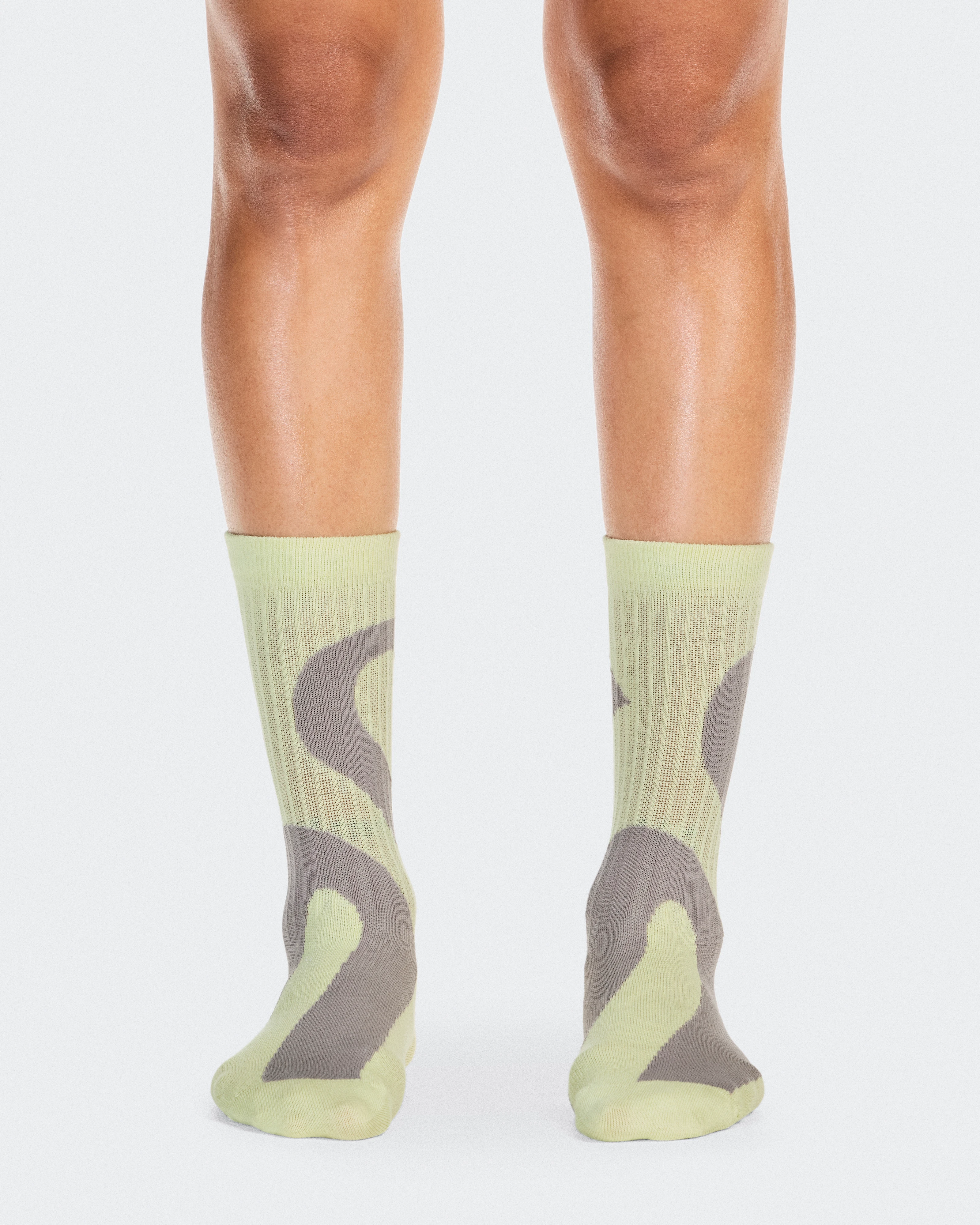 On Liquid Logo Sock High 2P Zinc & Linen Unisex Socks