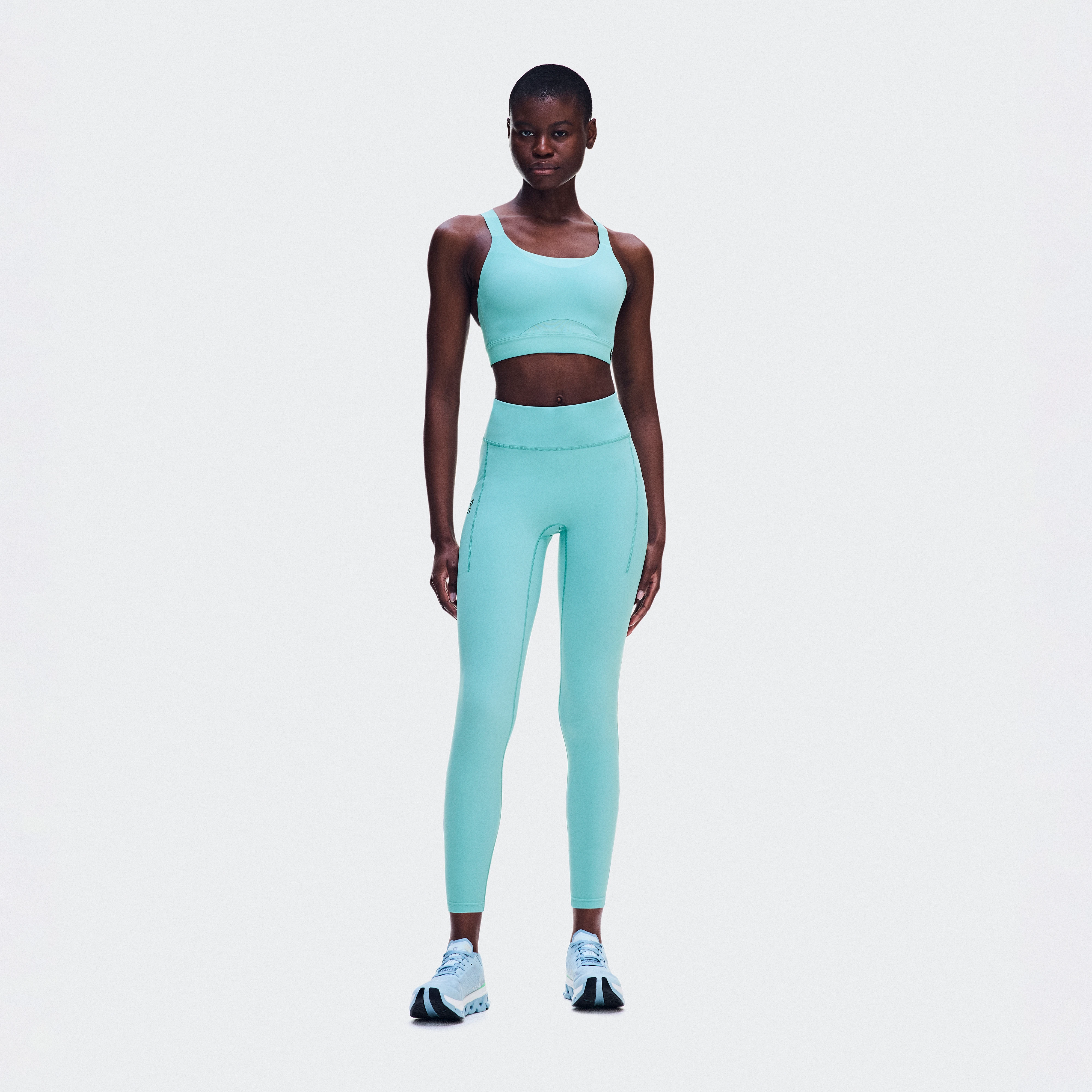 On Performance Tights 7/8 Aquamarine Women – Road running, training Tights