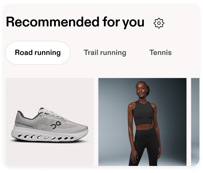 Screenshot of app home screen showing personalized content