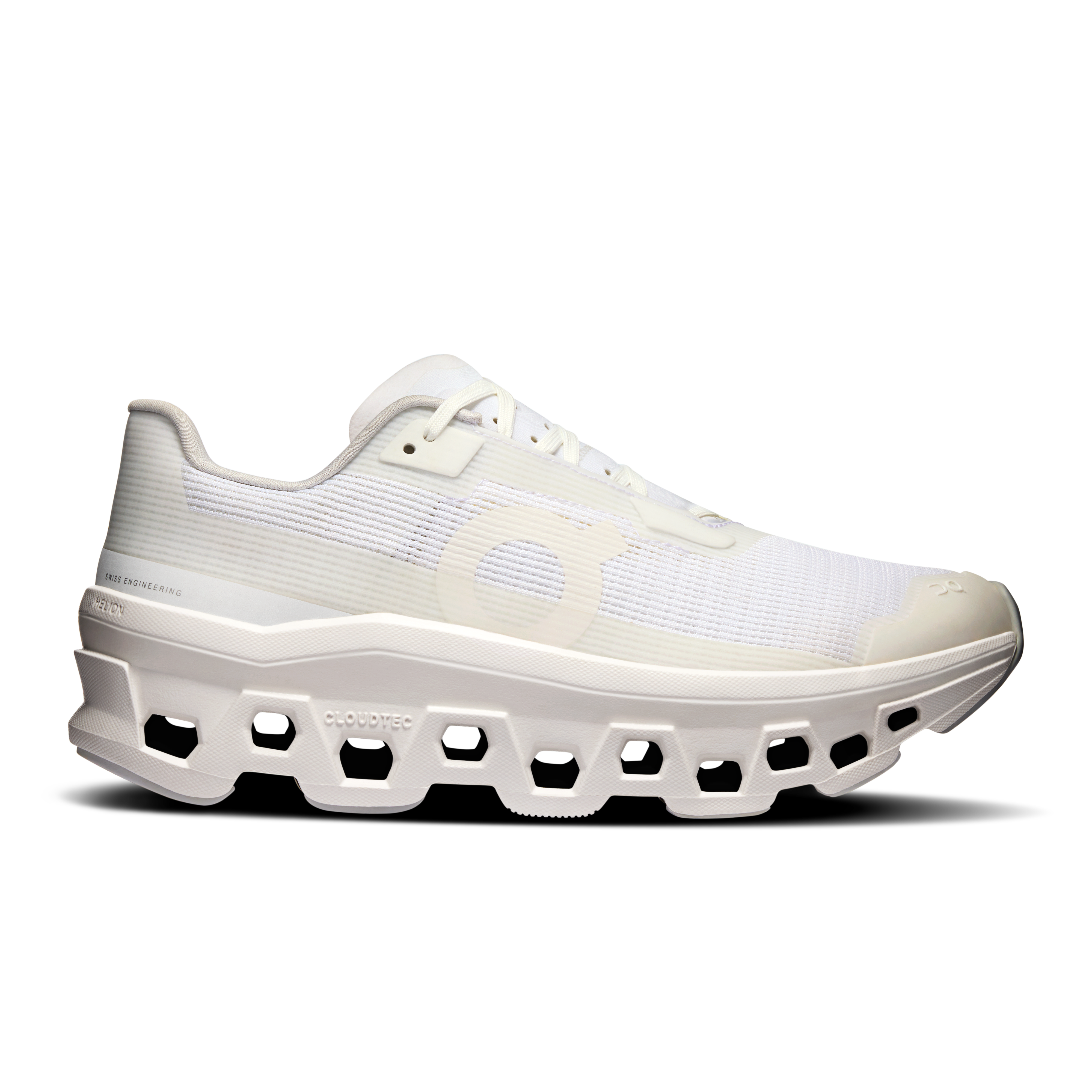 On Cloudmonster Void White & White Women – All day movement, CloudTec®, Helion™ superfoam Shoes