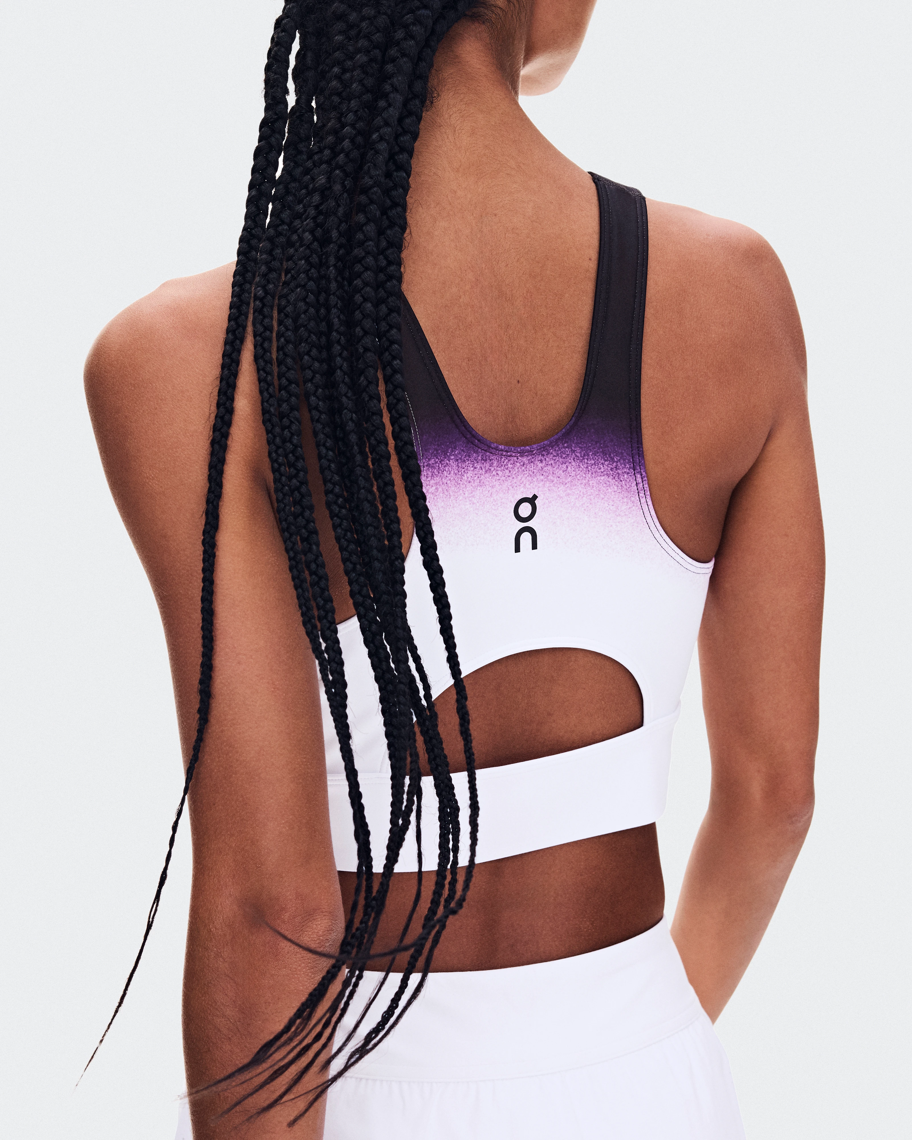 On Court Crop Top Swing White & Cassis Women Tops and t-shirts