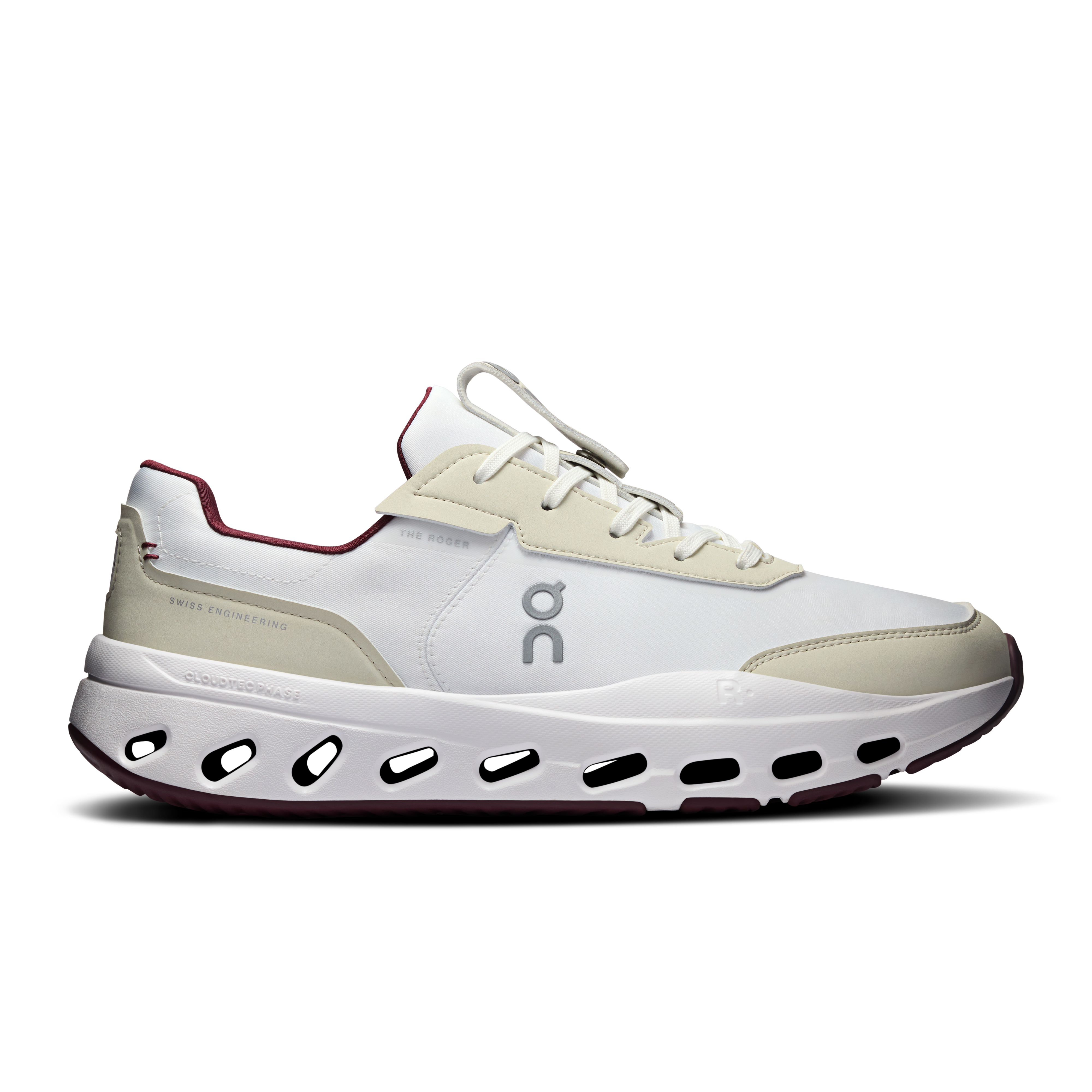 THE ROGER Wildcard Lifestyle Shoe in Ivory/Maroon