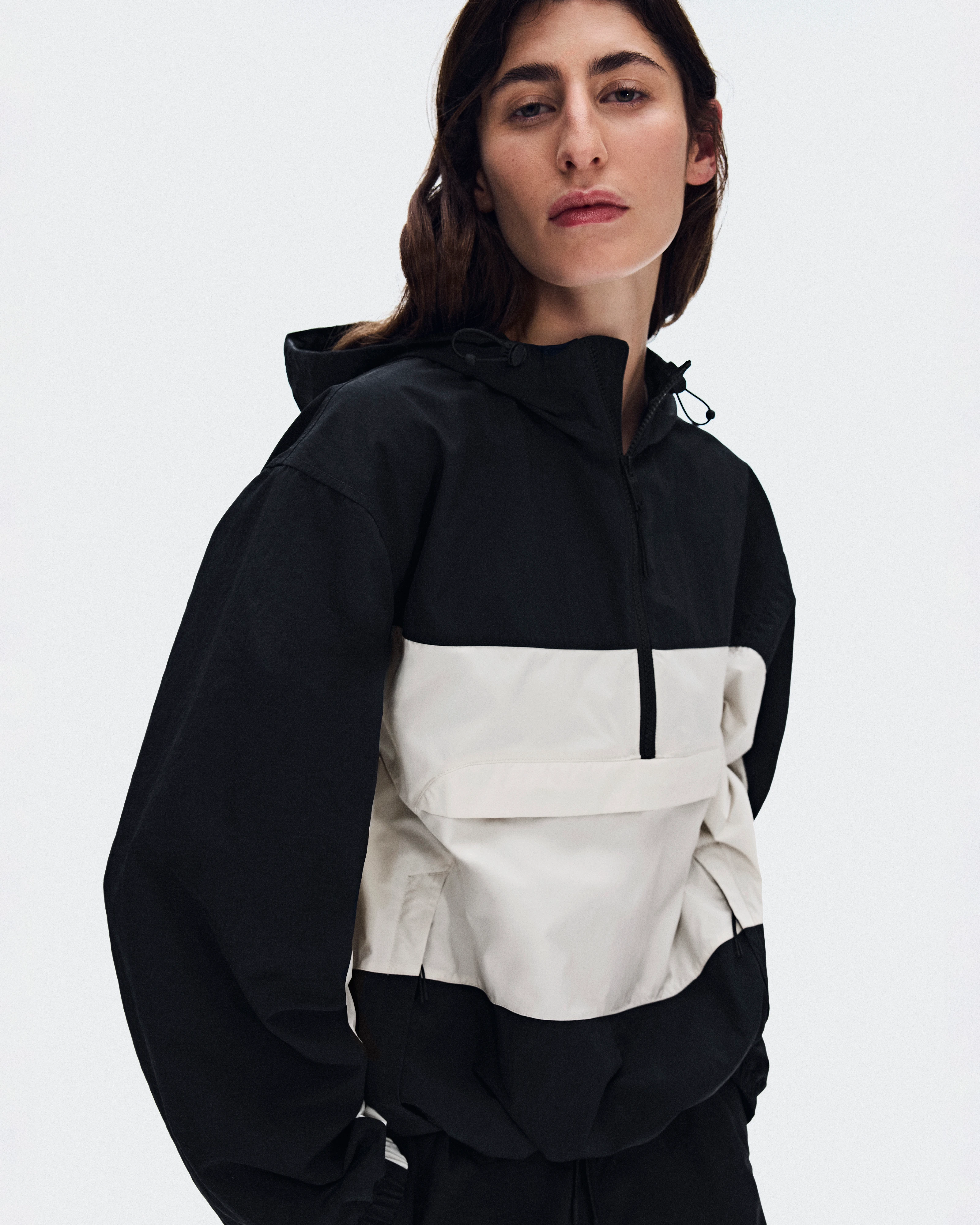 On Half-Zip Anorak Black Women Jackets