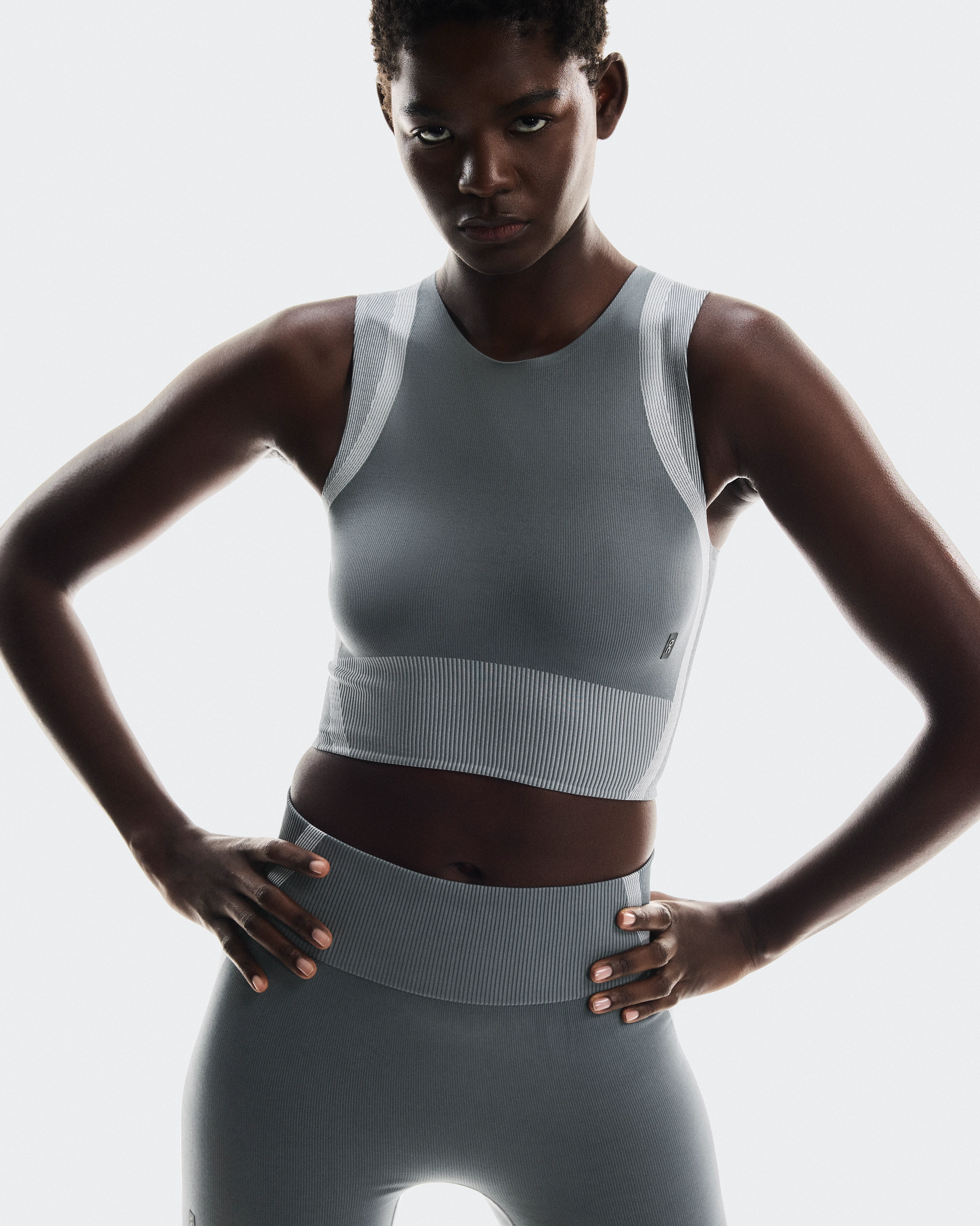 On Studio Knit Crop Rock & Glacier Women Tops and t-shirts