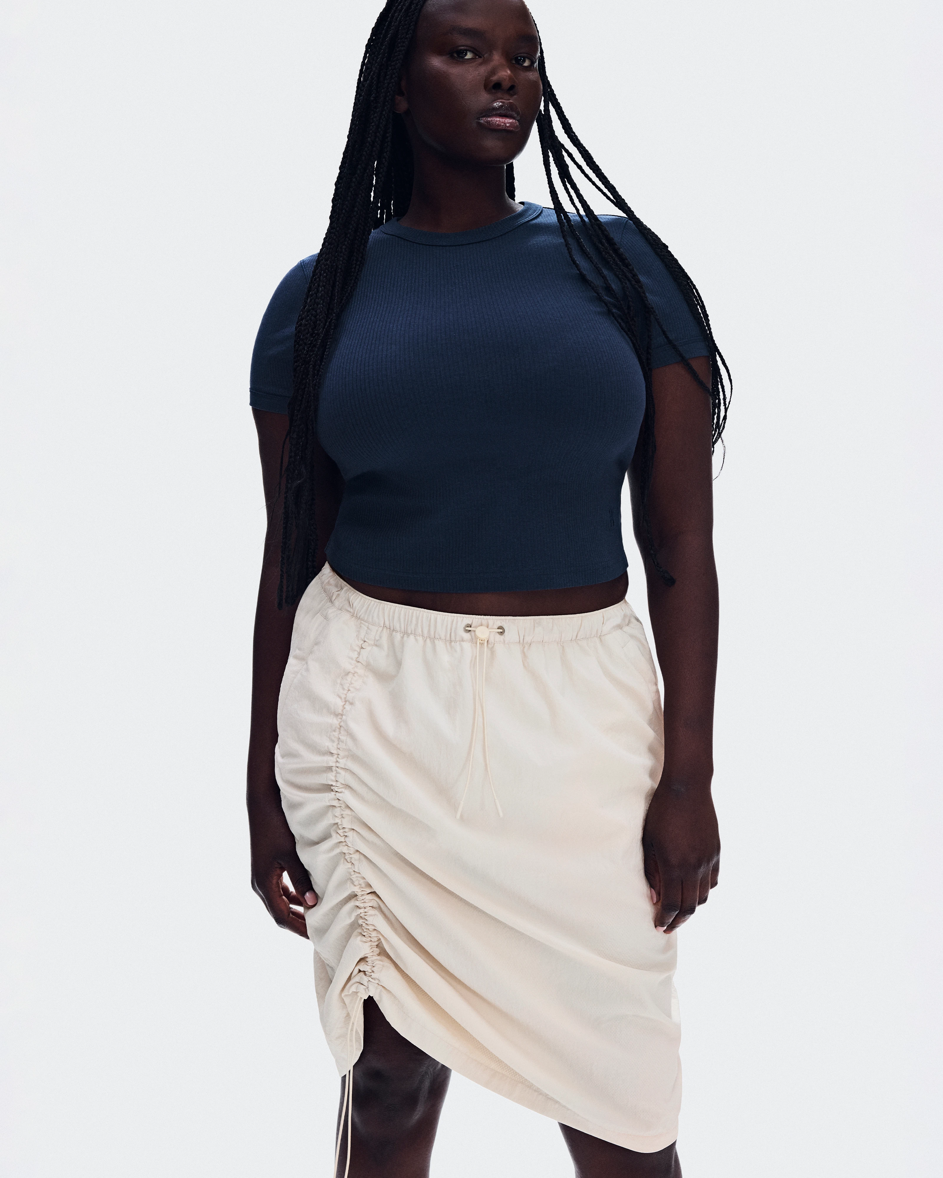 On Drawstring Midi Skirt Grain Women Skirts