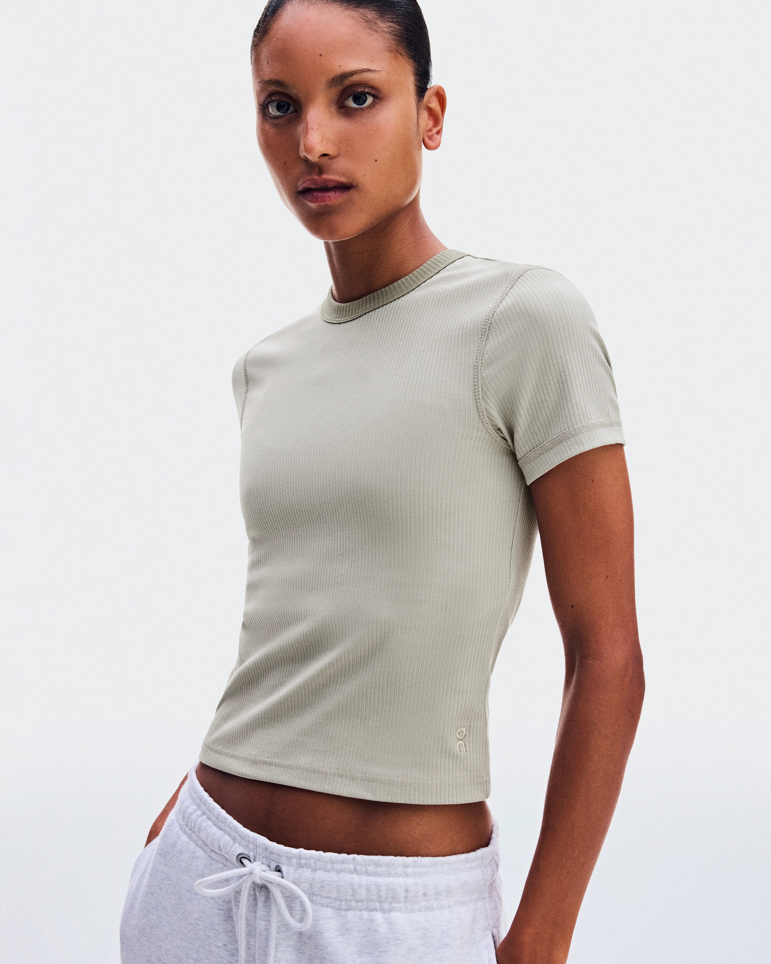On All-Day Ribbed T-Shirt Brume Women Tops and t-shirts