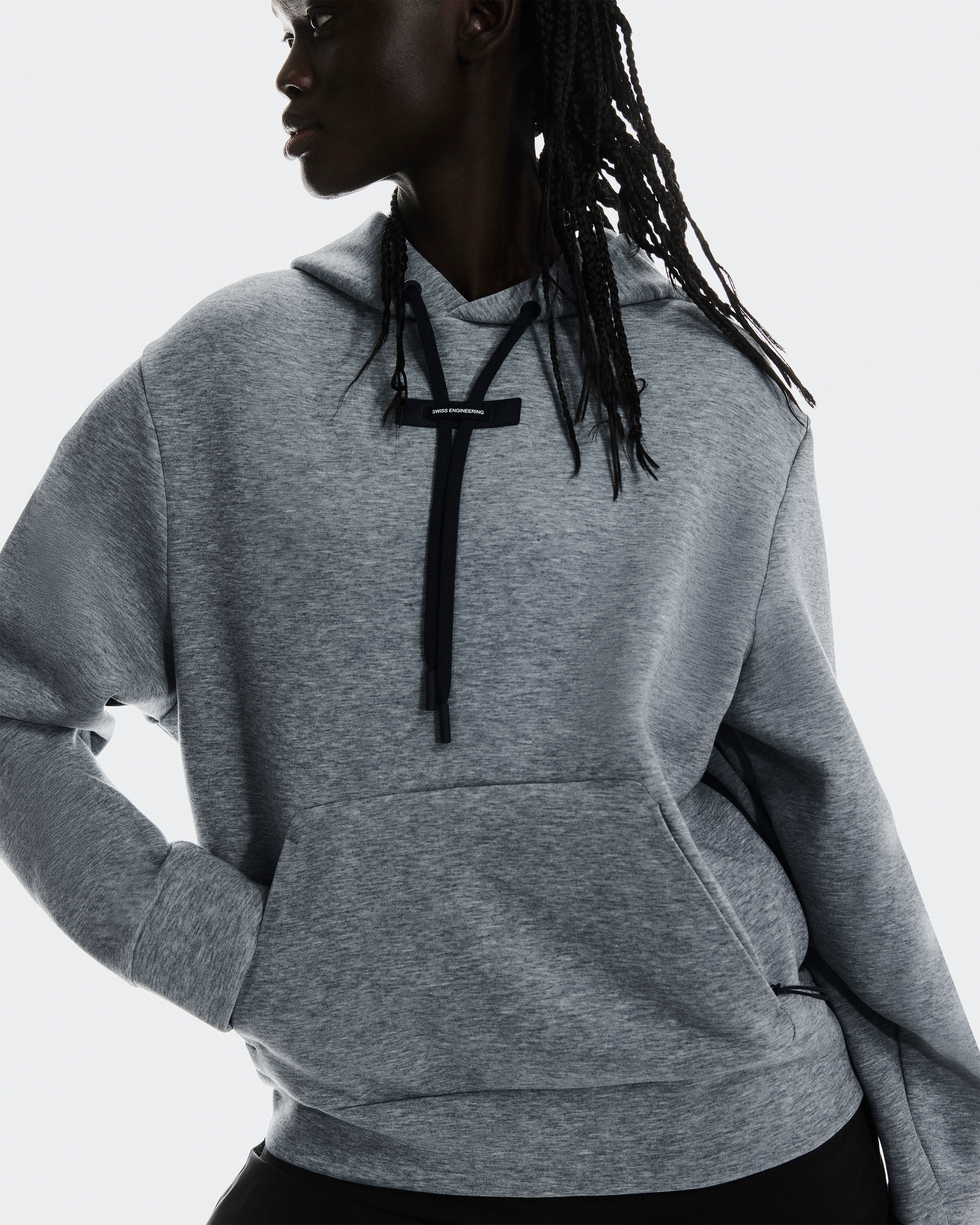 On Focus Tech Hoodie Basalt Women Hoodies and sweatshirts