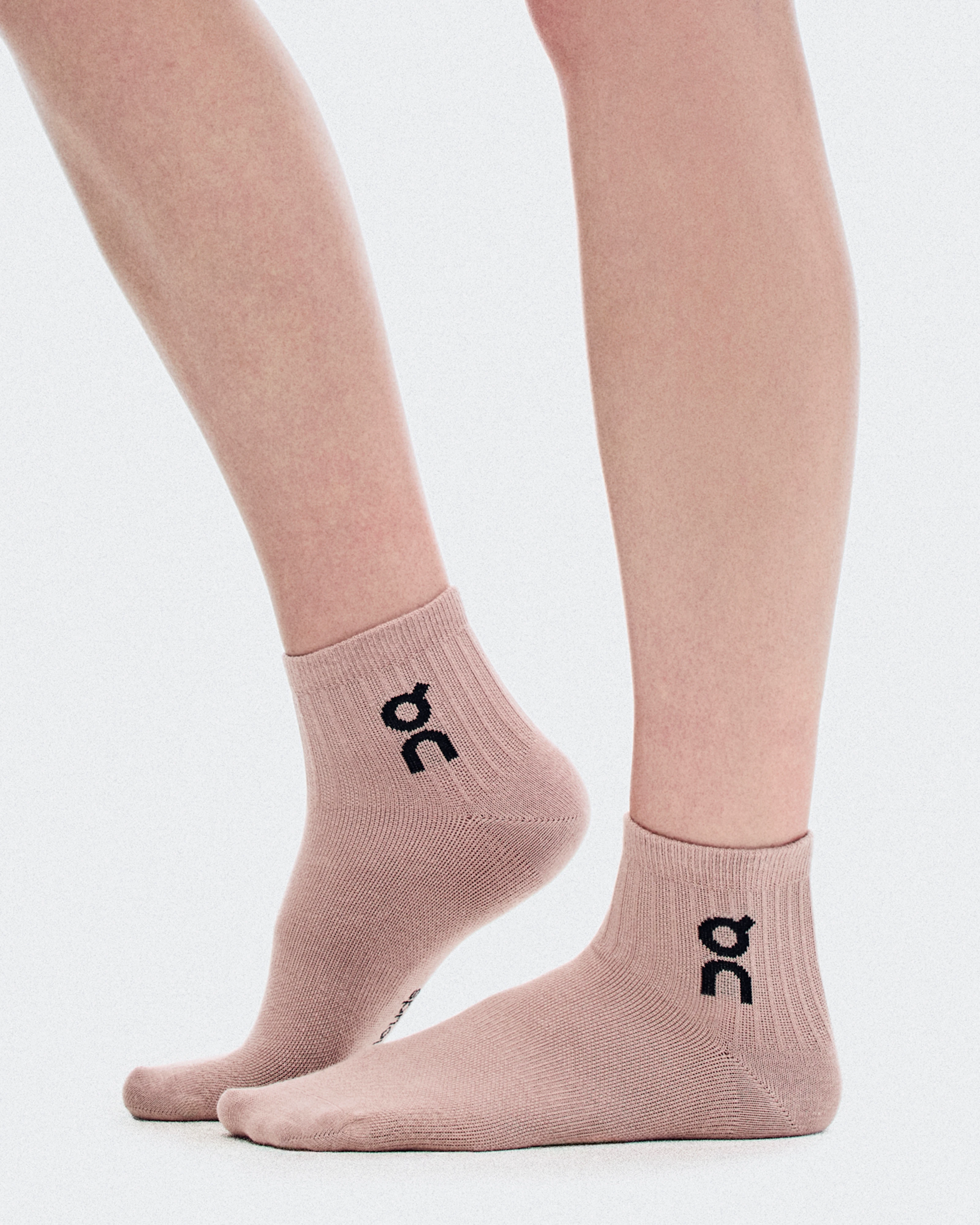 On Logo Sock Mid 3P Sherbet & Rhodonite Unisex Socks