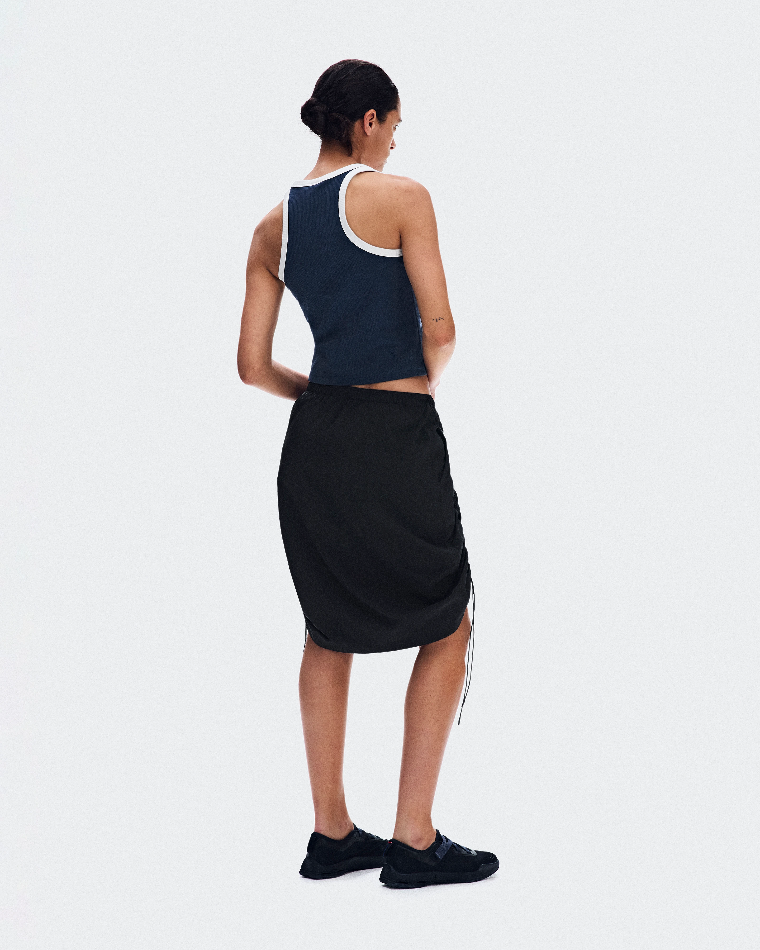 On Drawstring Midi Skirt Black Women Skirts