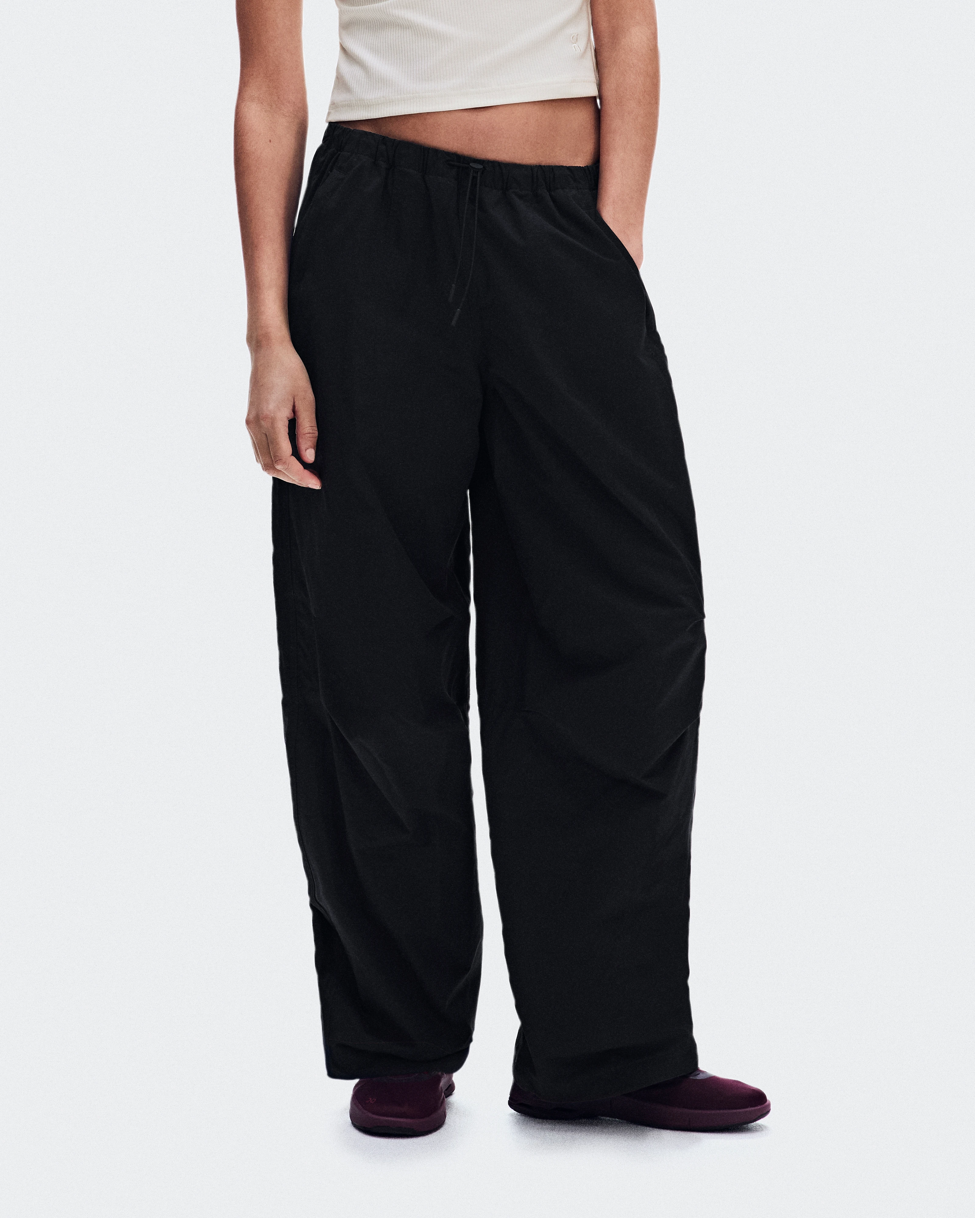 On Parachute Pants Black Women Pants
