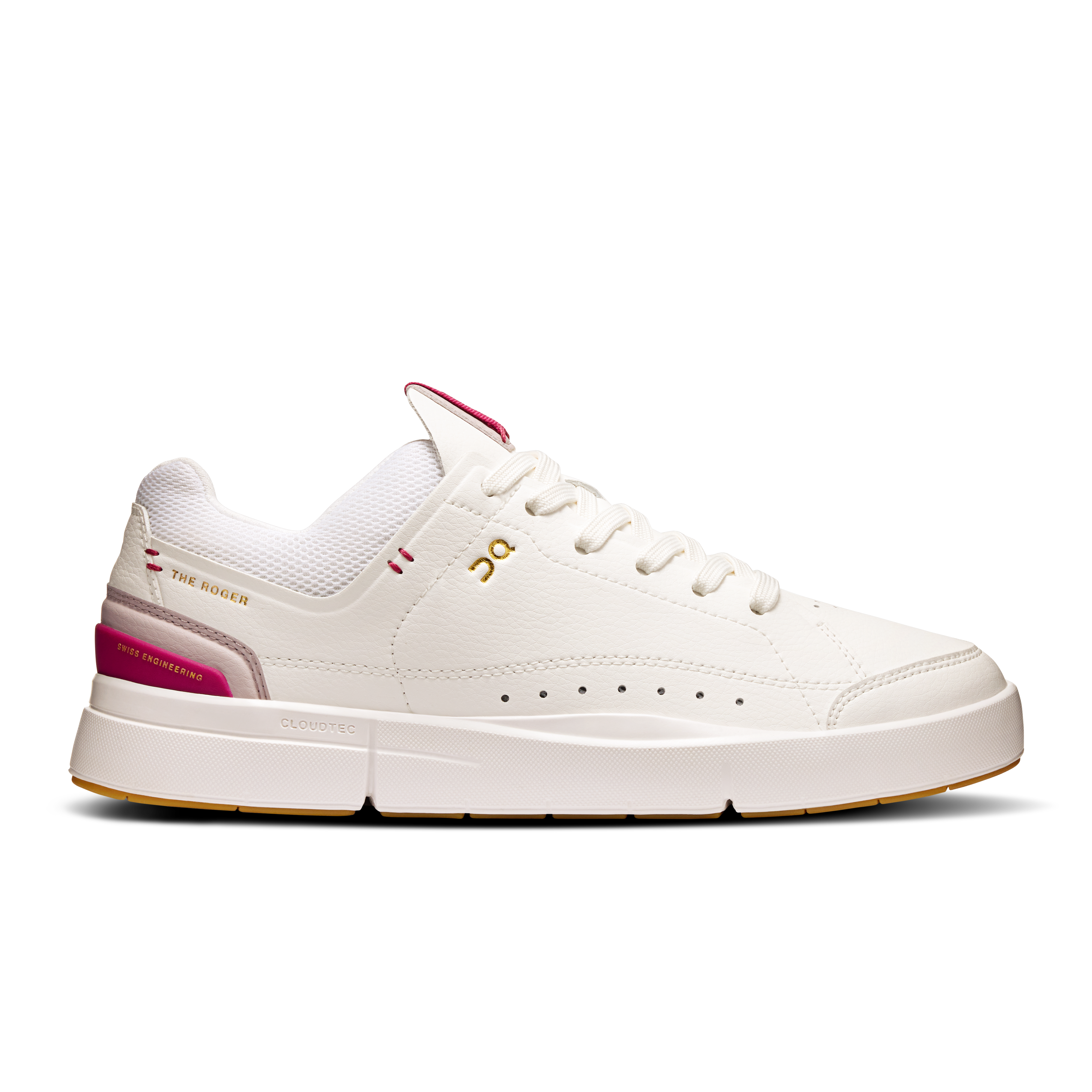On THE ROGER Centre Court White & Grenadine Women – All day, tennis-inspired, textured upper Shoes
