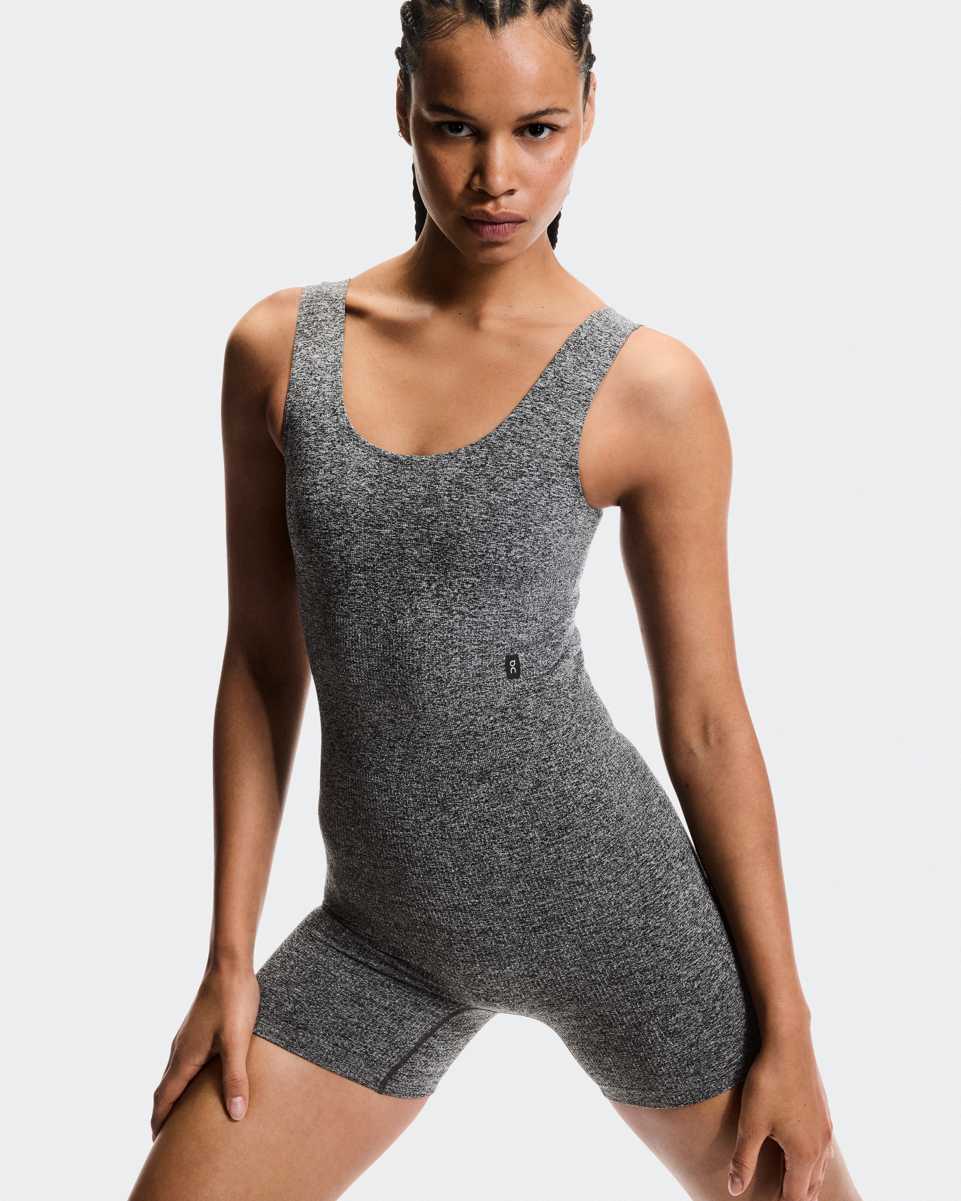 On Studio Knit Bodysuit Graphite Heather Women Bodysuits