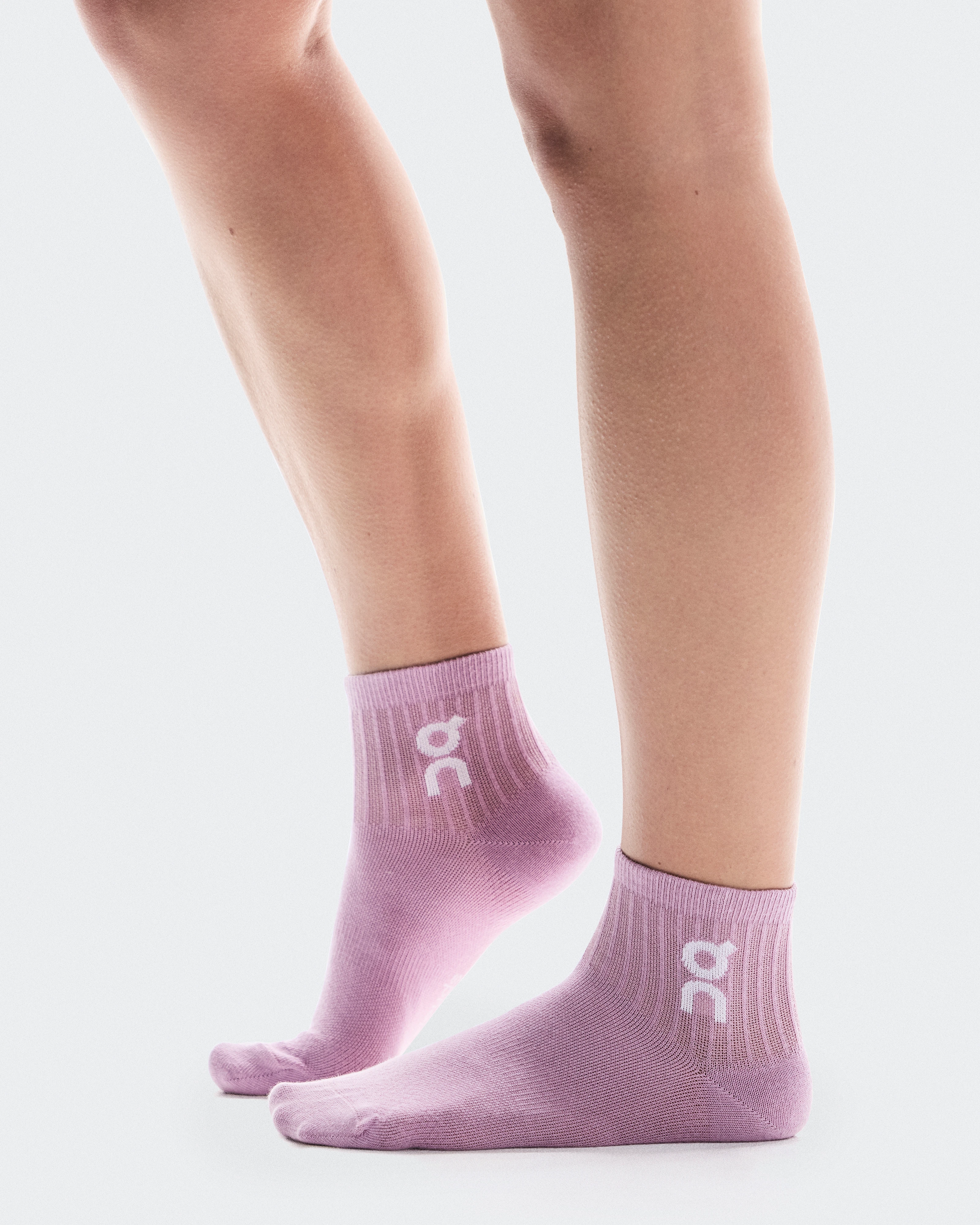 On Logo Sock Mid 3P Mauve & Lavendula Unisex Socks