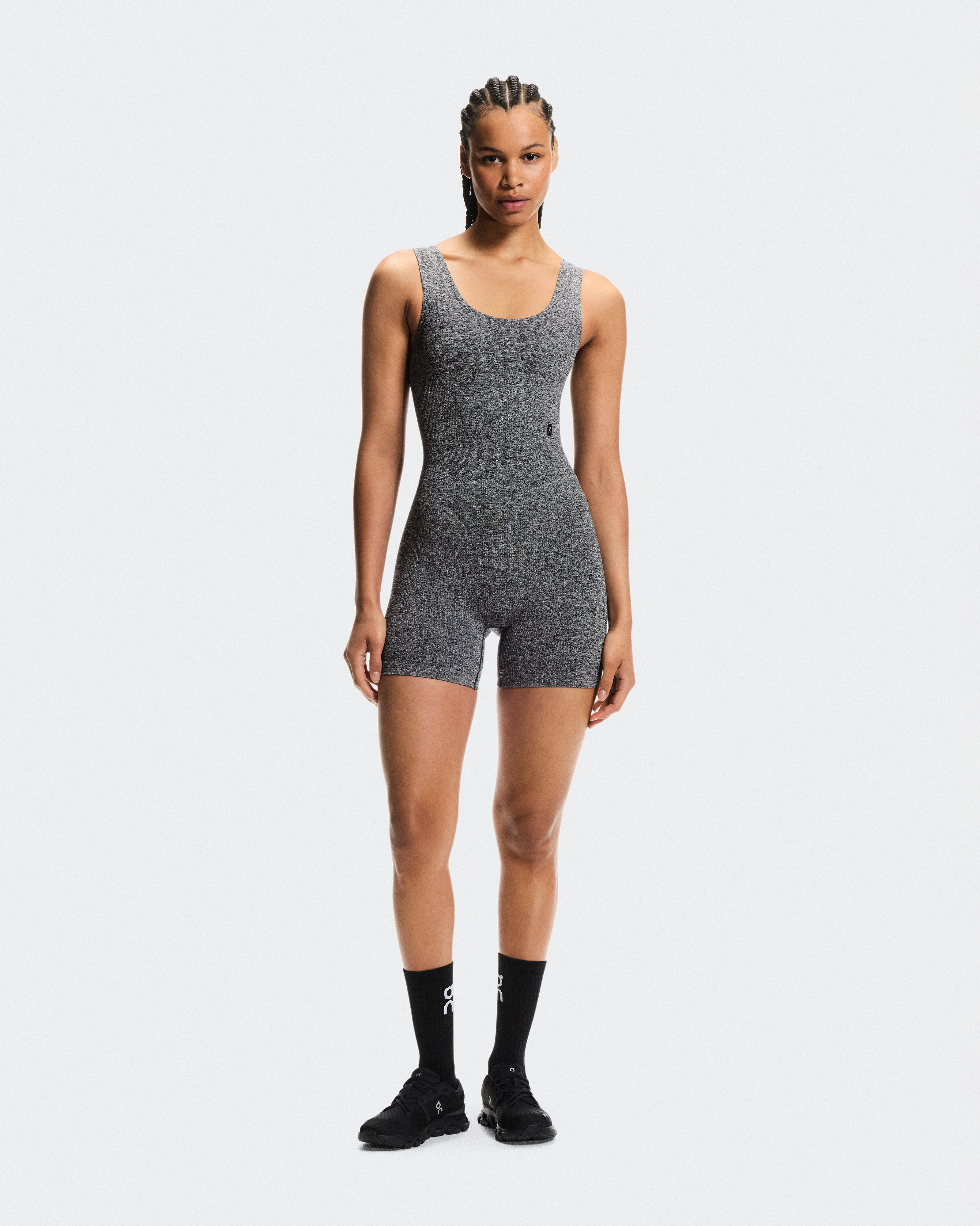 On Studio Knit Bodysuit Graphite Heather Women Bodysuits