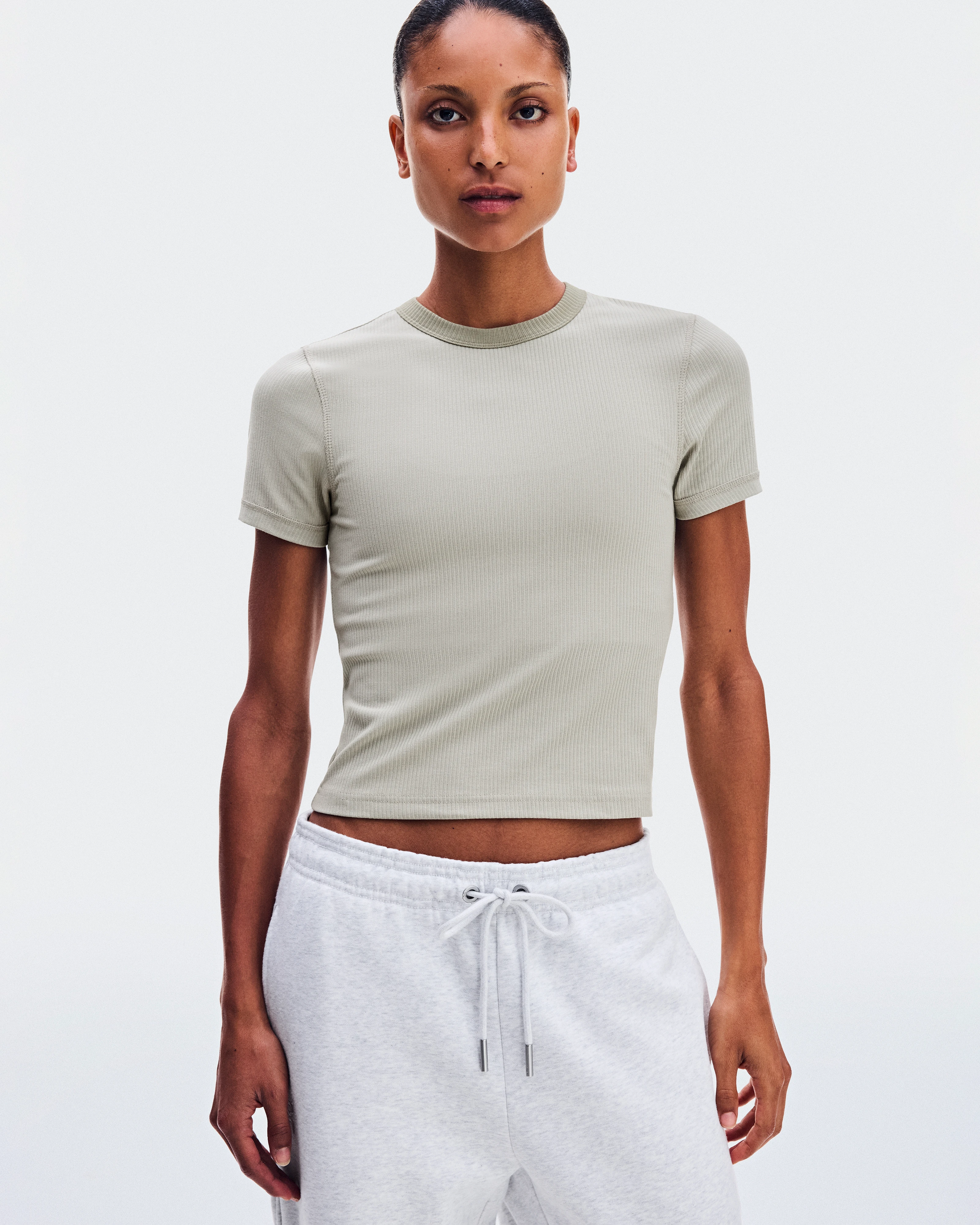 On All-Day Ribbed T-Shirt Brume Women Tops and t-shirts