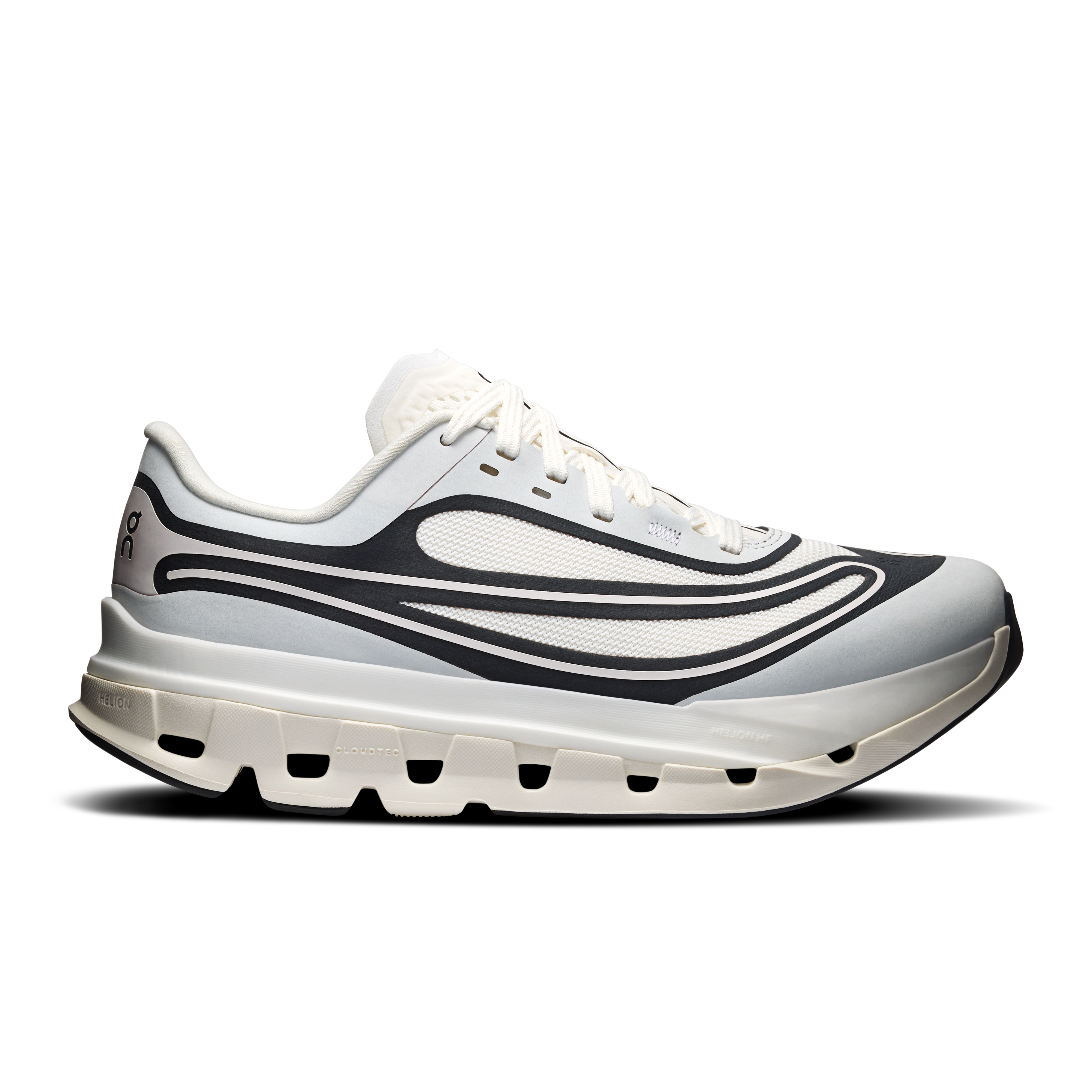 On Cloudflow 5 AD Ivory & Black Women – All-day wear, Helion™ HF hyper foam, street style Shoes