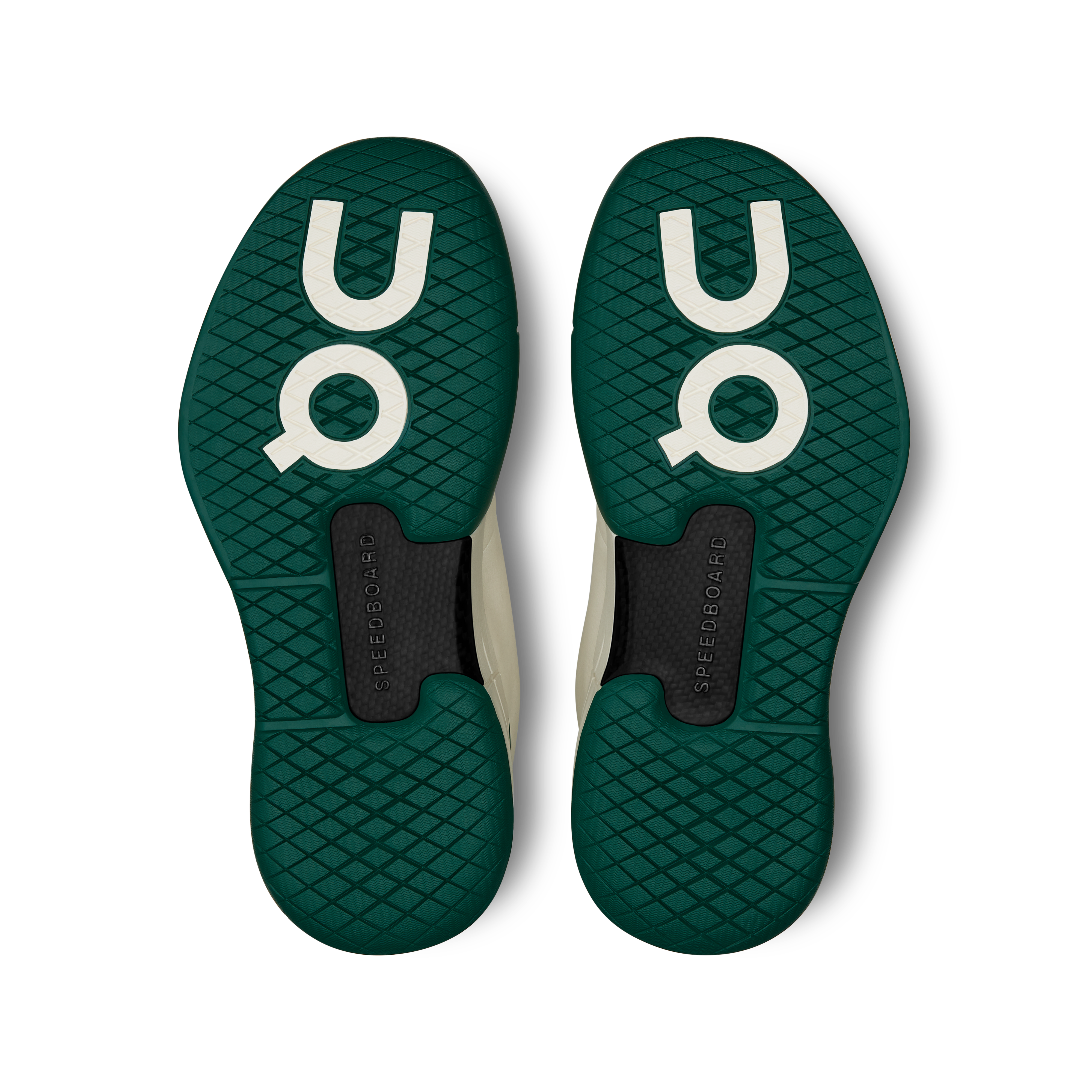 On THE ROGER Pro Beams Ivory & Evergreen Women Tennis Shoes