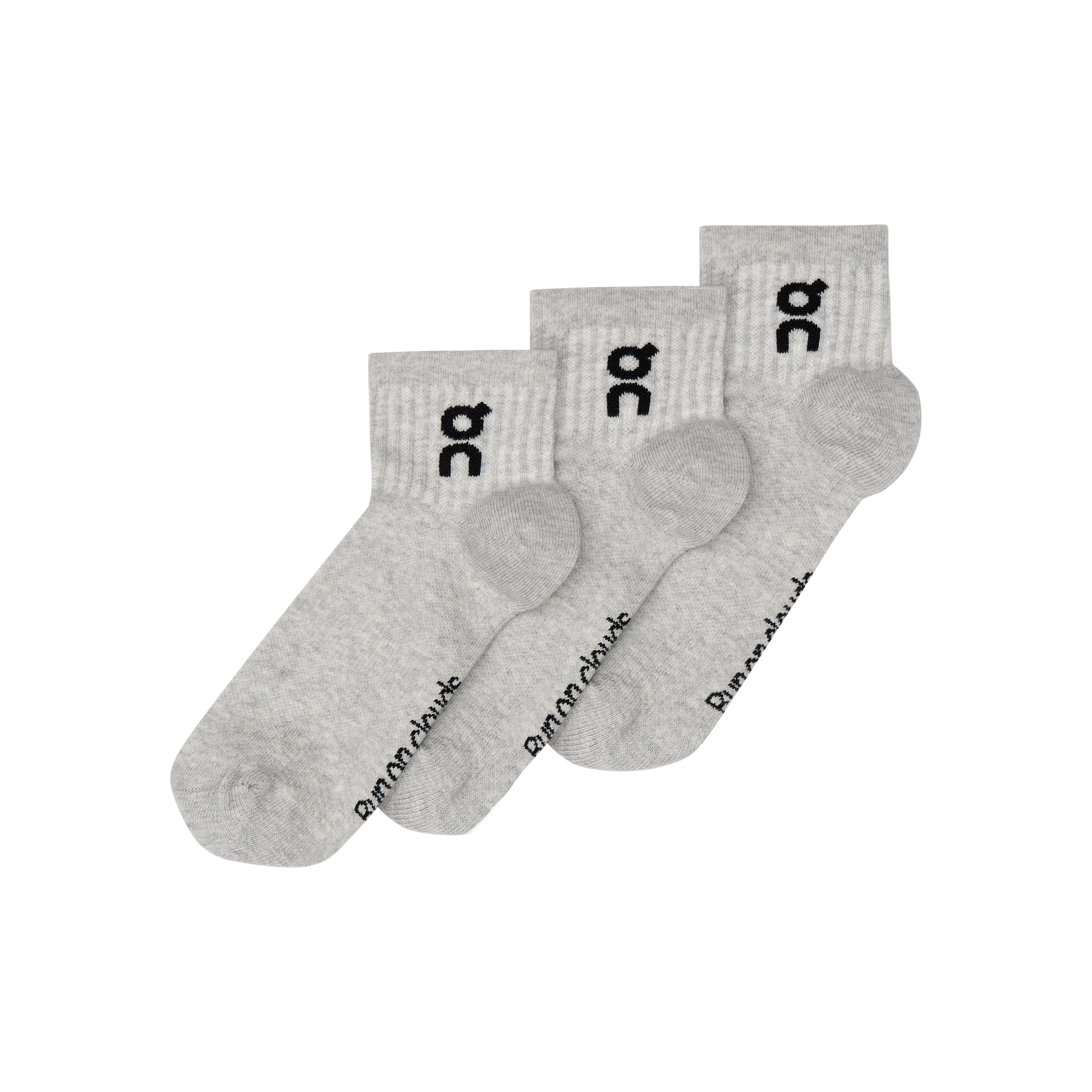 Logo Sock Mid 3P in Heather Gray