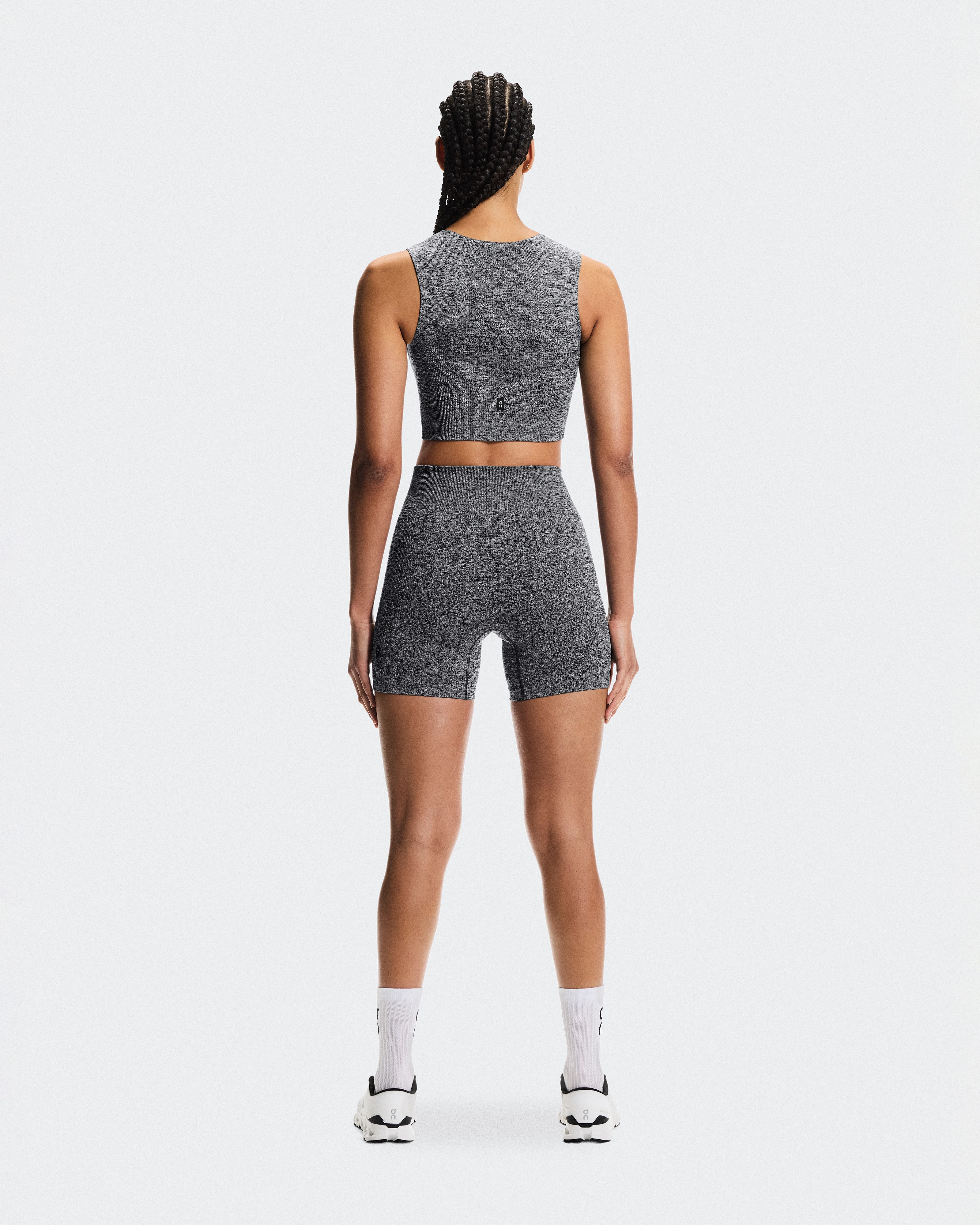 On Studio Knit Crop Graphite Heather Women Tops and t-shirts