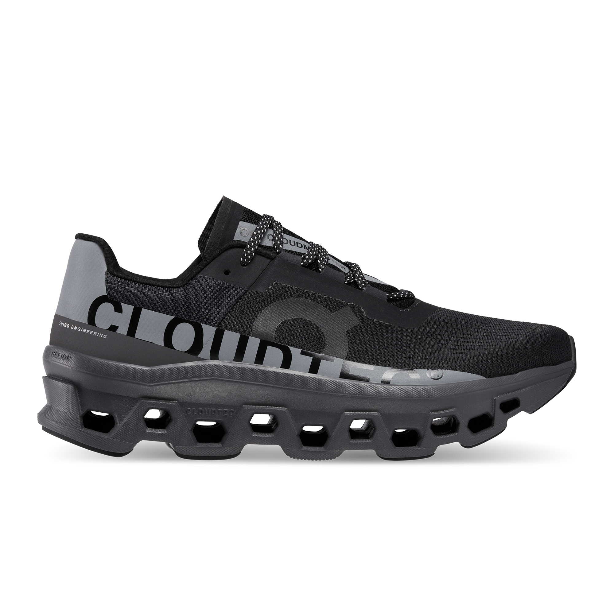 On Cloudmonster Lumos Black Men – Maximum cushioning, road runs, reflective panel Shoes