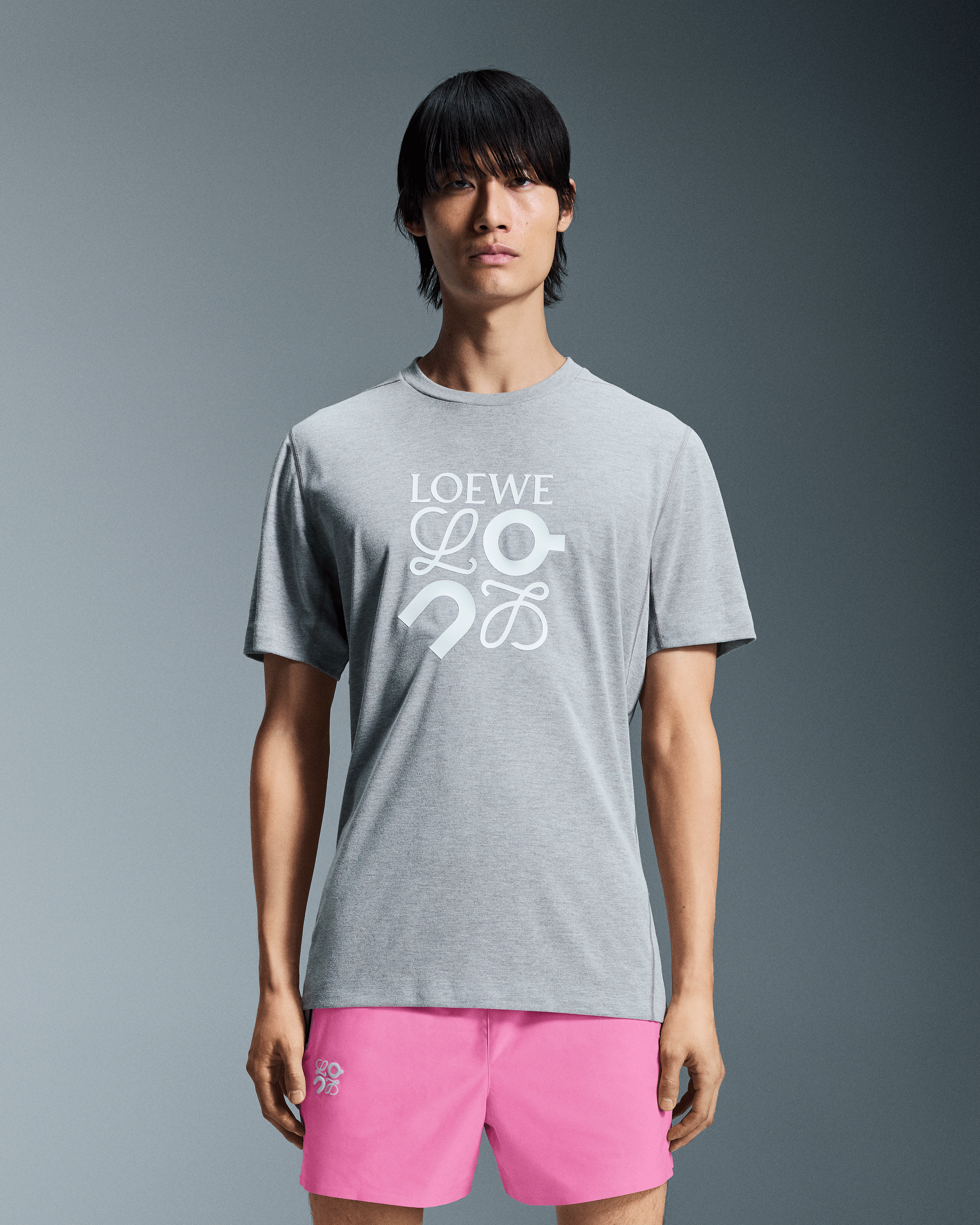 On Active T-Shirt LOEWE Grey Melange Men Tops and t-shirts