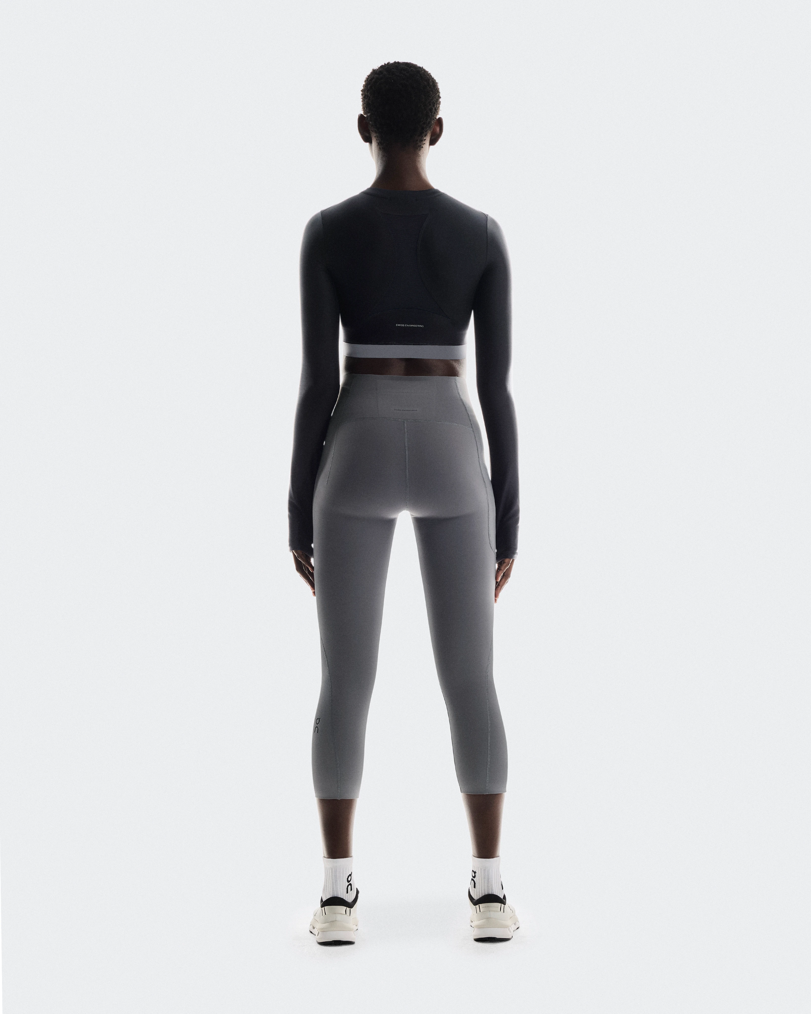 On Train Long Sleeve Crop Black Women Tops and t-shirts