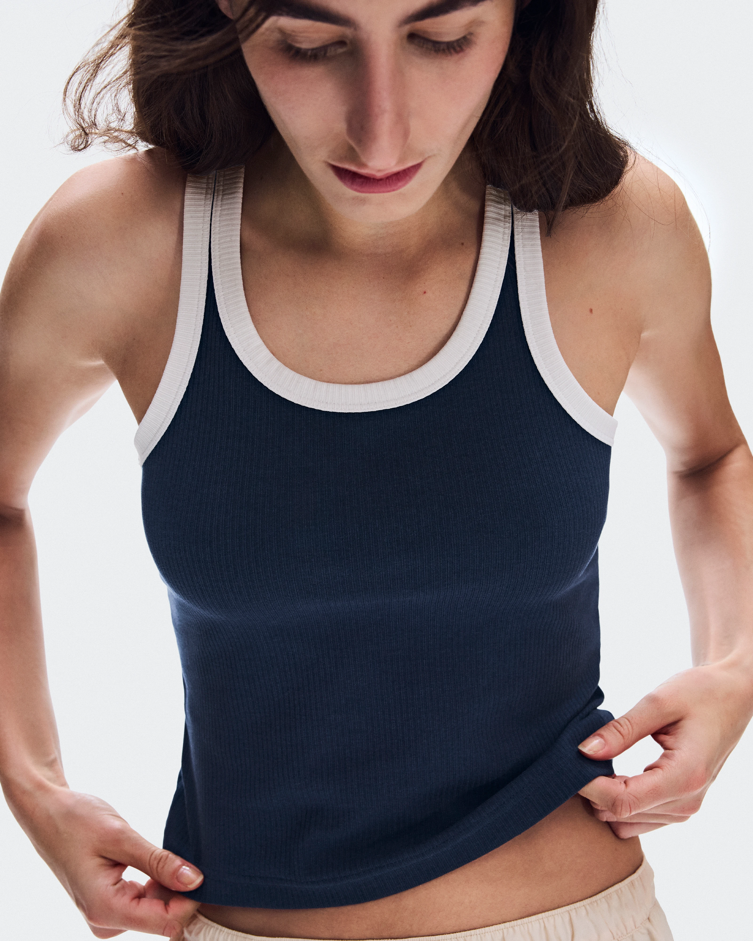 On All-Day Ribbed Tank Midnight Women Tops and t-shirts