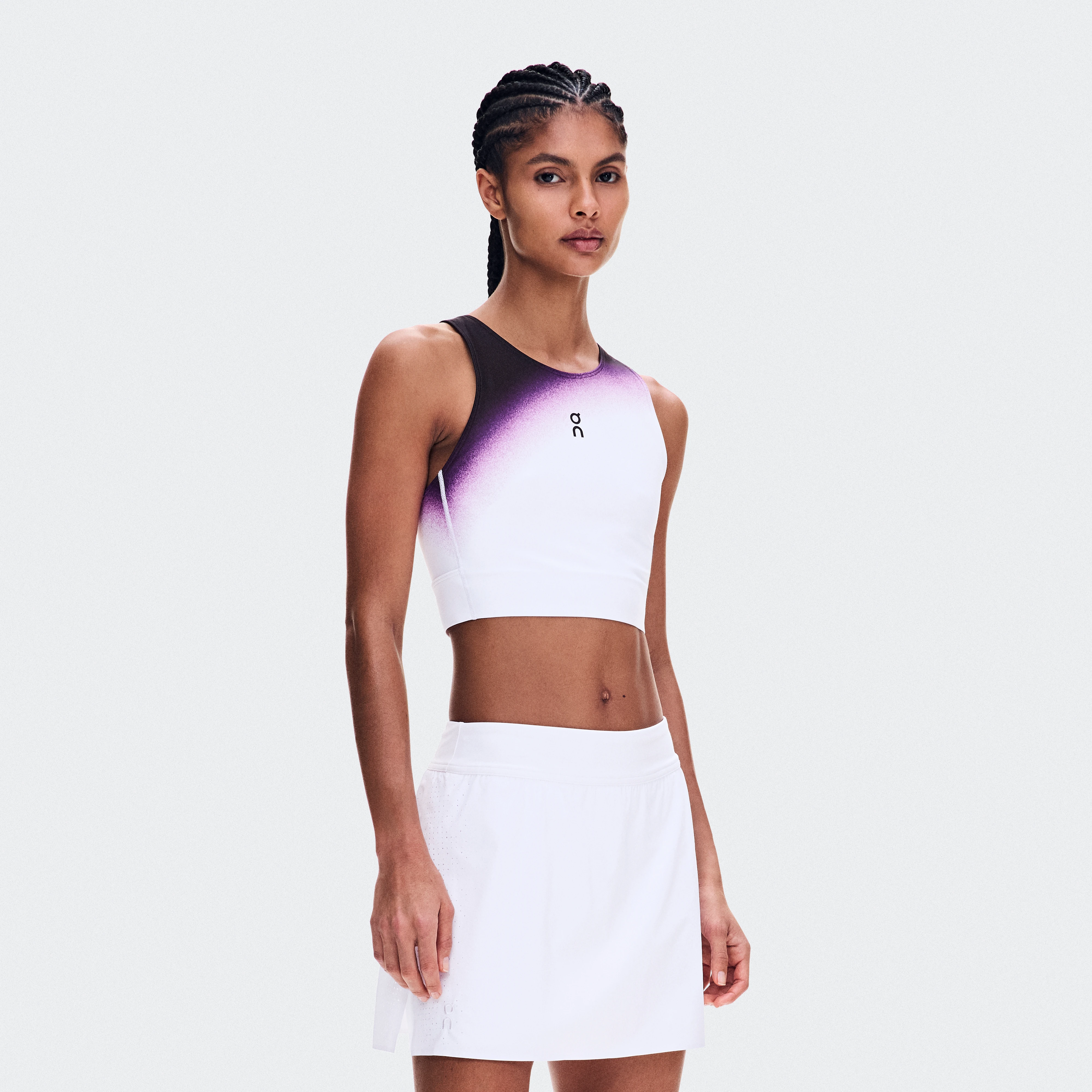On Court Crop Top Swing White & Cassis Women – Tennis, racket sports Tops and t-shirts Tennis