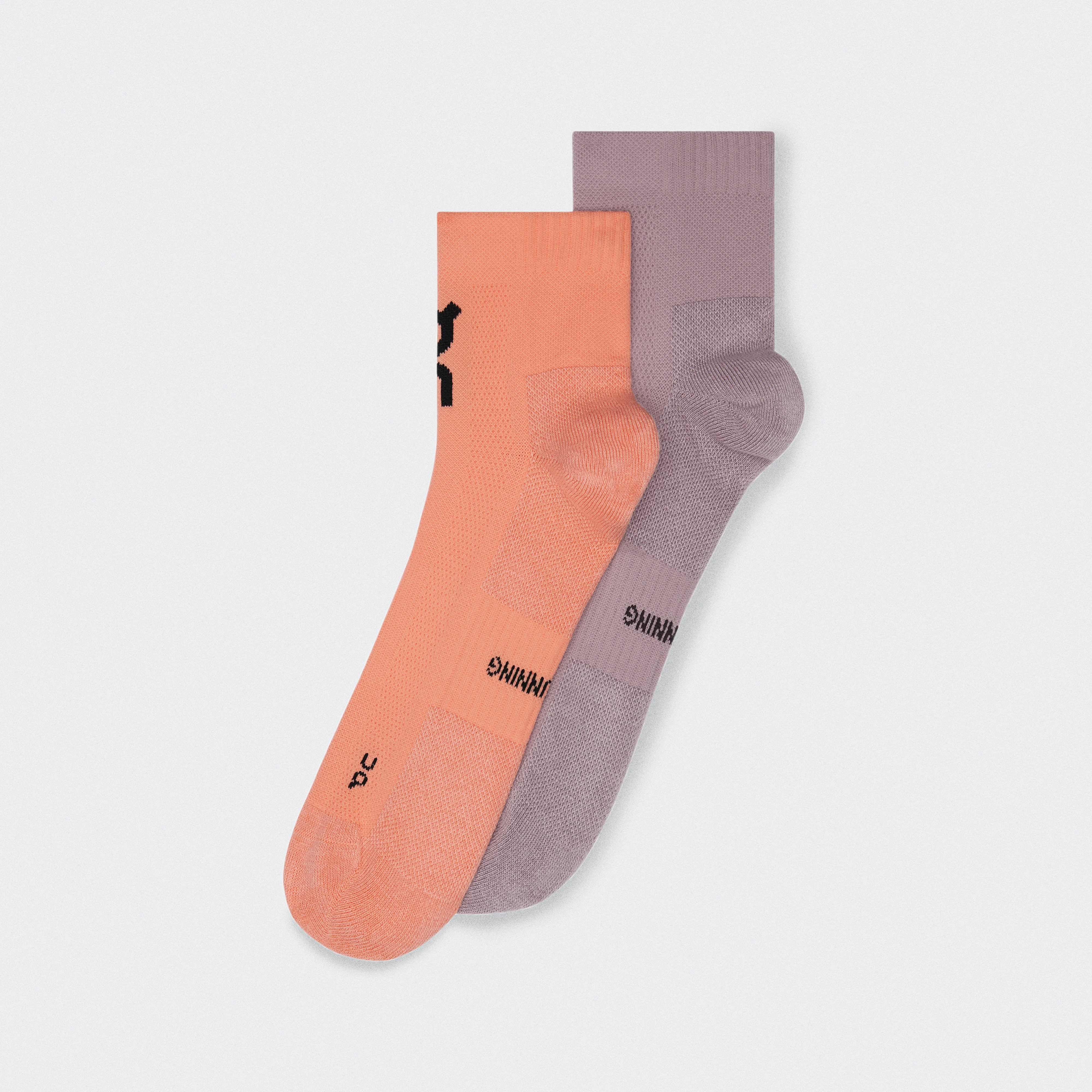 On Core Run Sock Mid 2P Sunstone & Heron Unisex – Everyday running, breathable, cushioned Socks