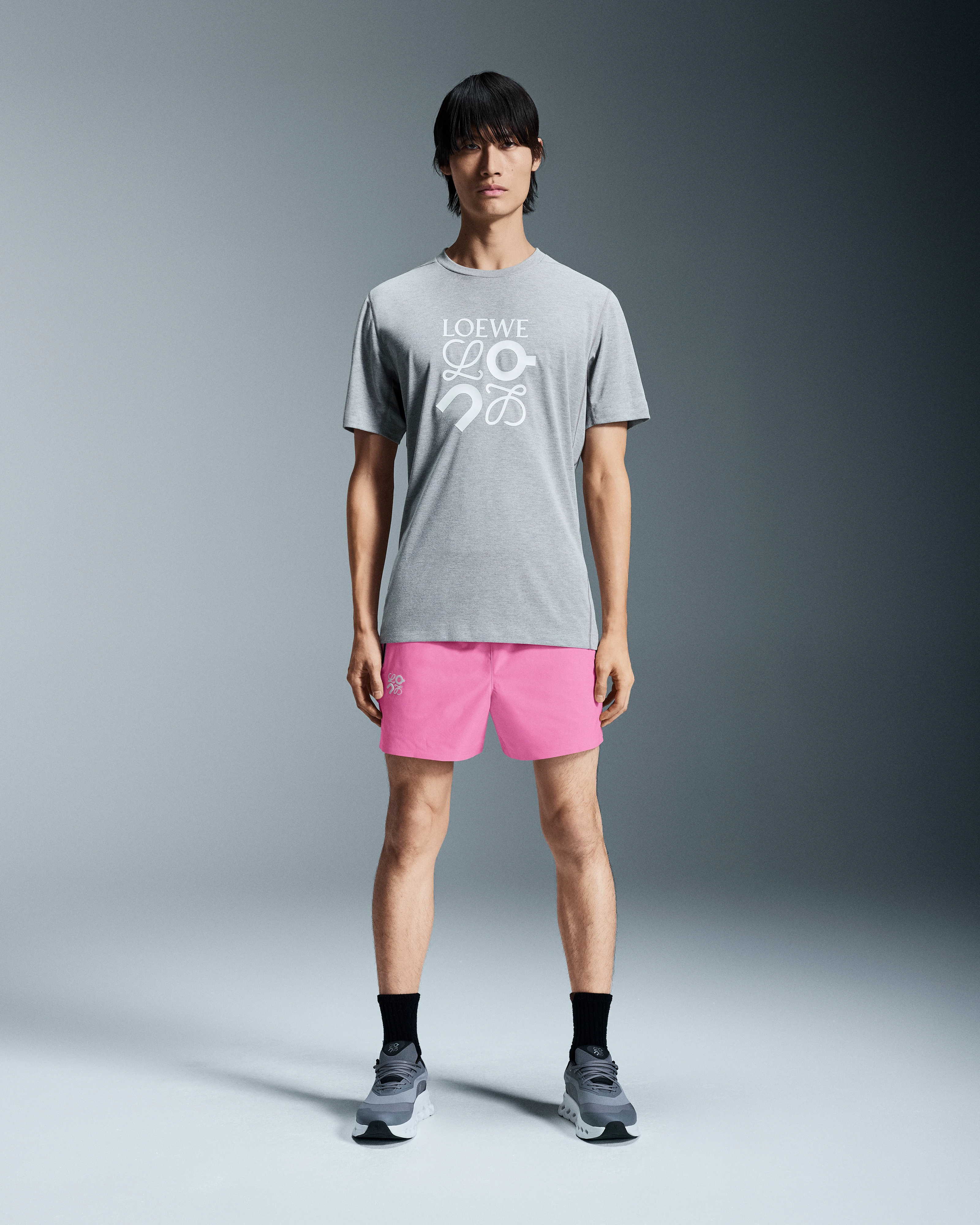 On Active T-Shirt LOEWE Grey Melange Men Tops and t-shirts