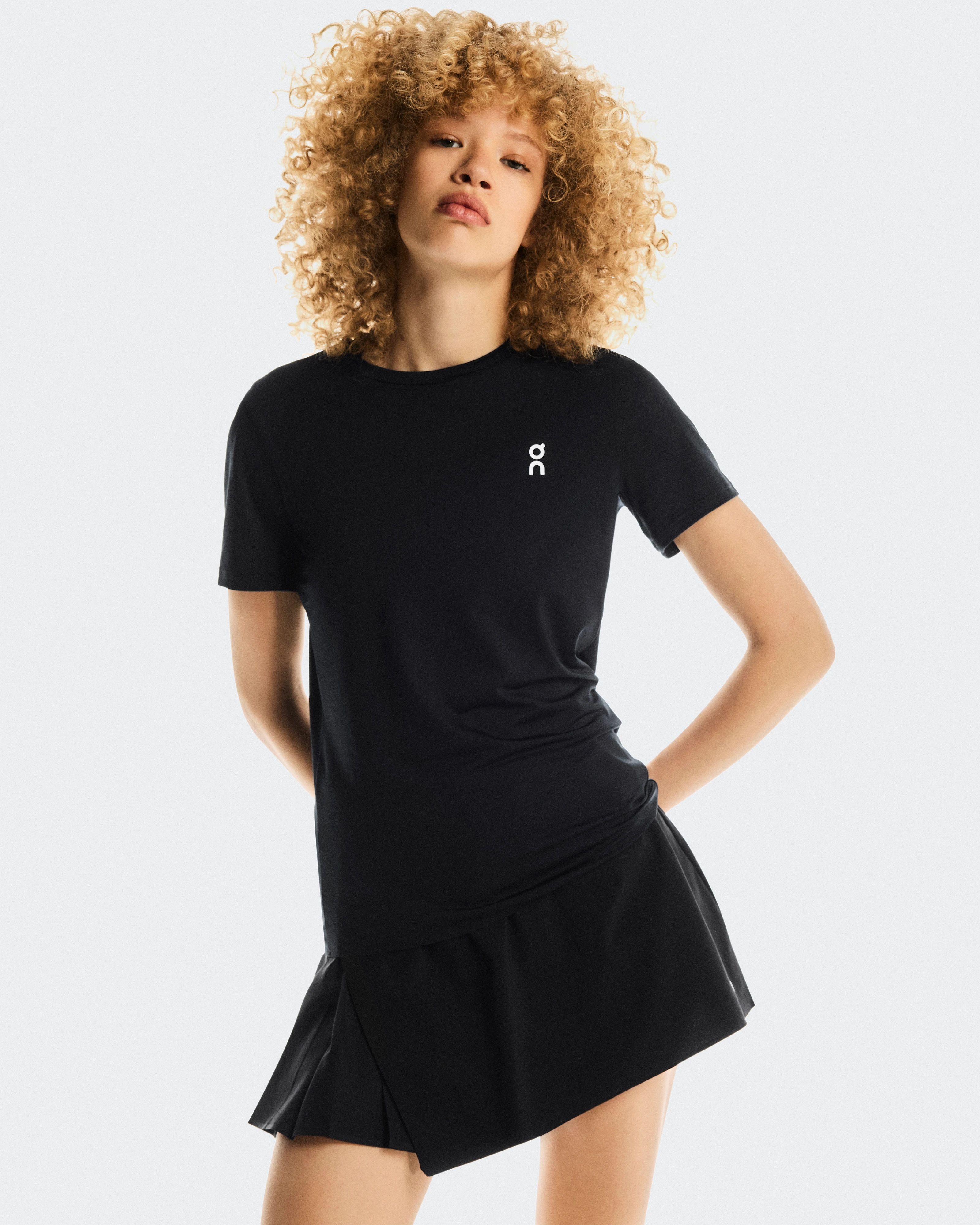 On Court Skirt Side Pleat Black Women Skirts