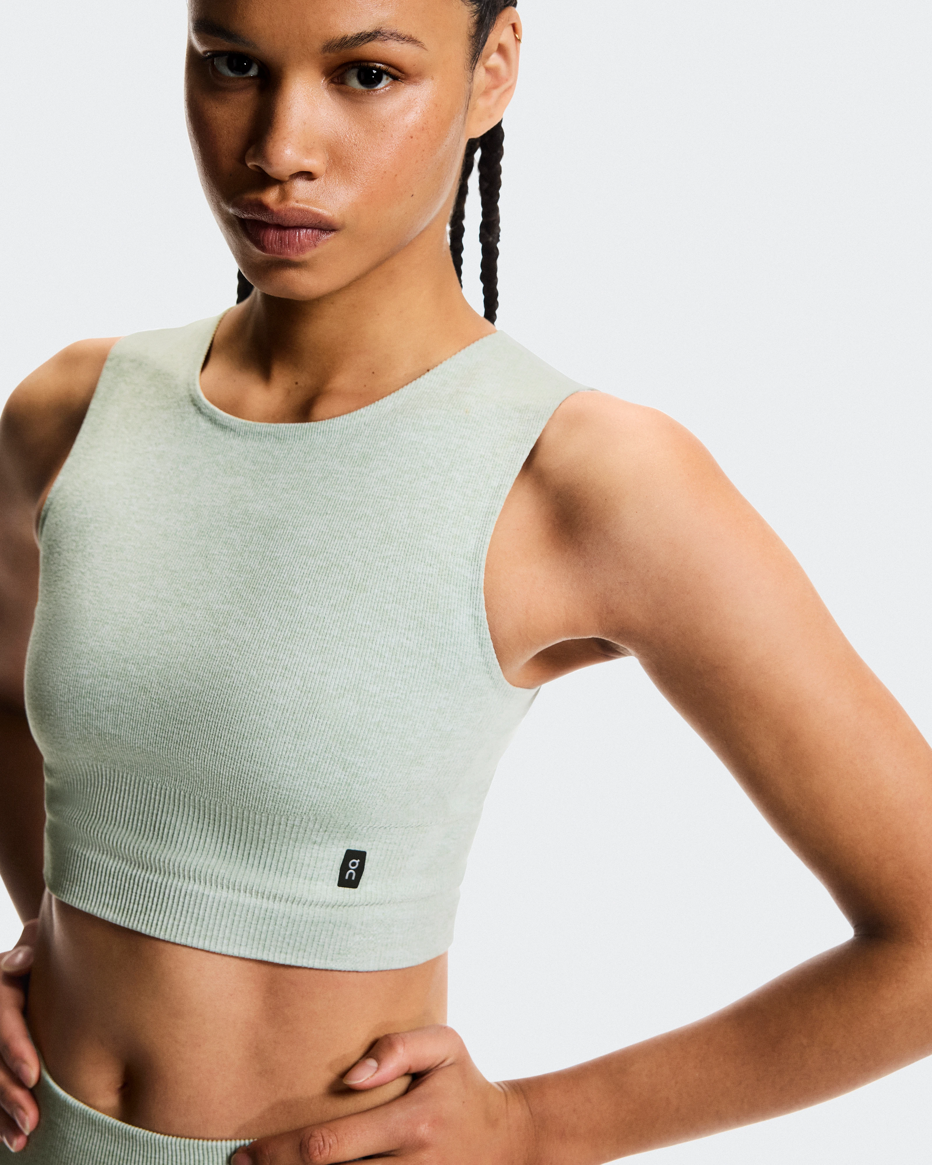 On Studio Knit Crop Mineral Heather Women Tops and t-shirts