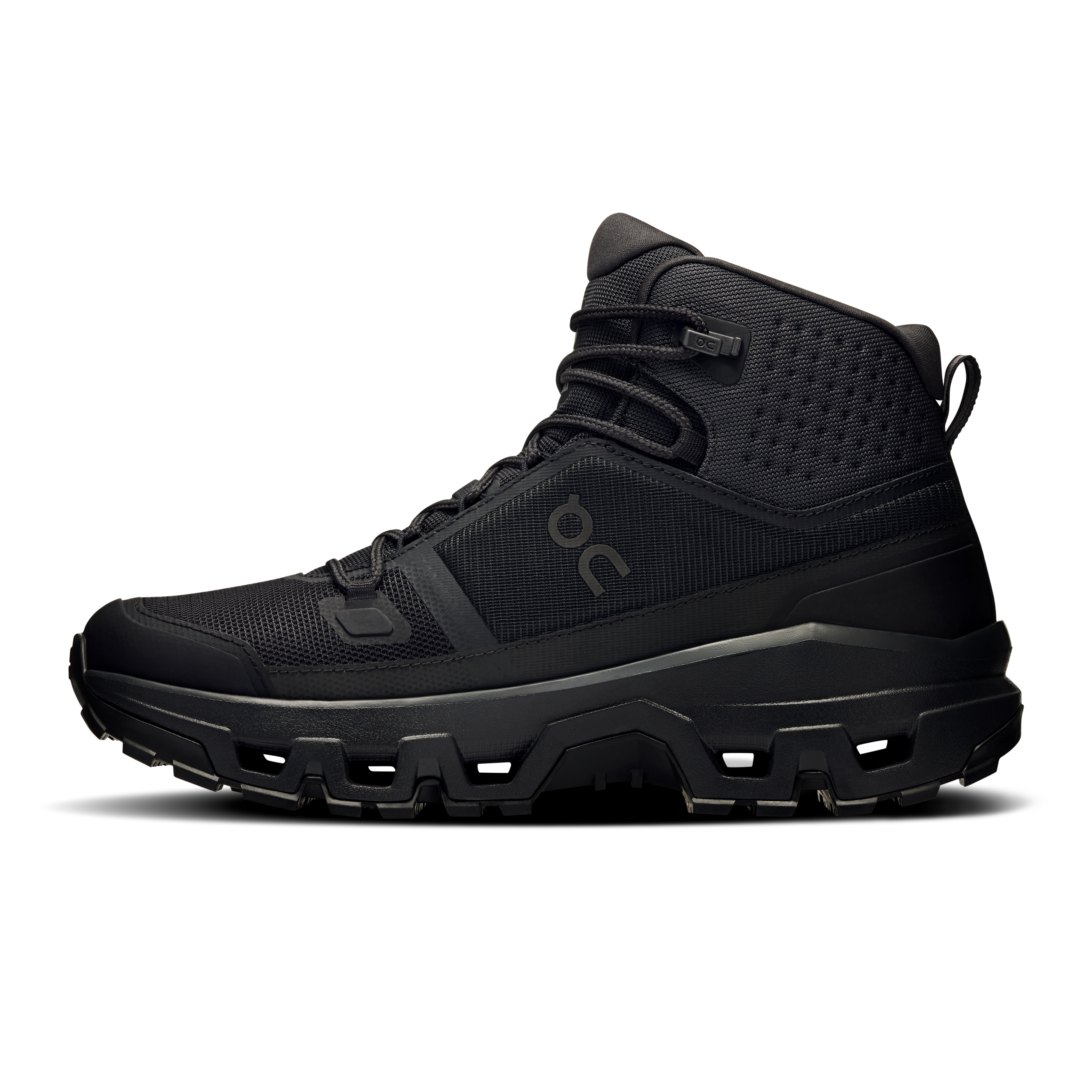 On Cloudrock Mid Waterproof Black & Black Women Hiking Shoes