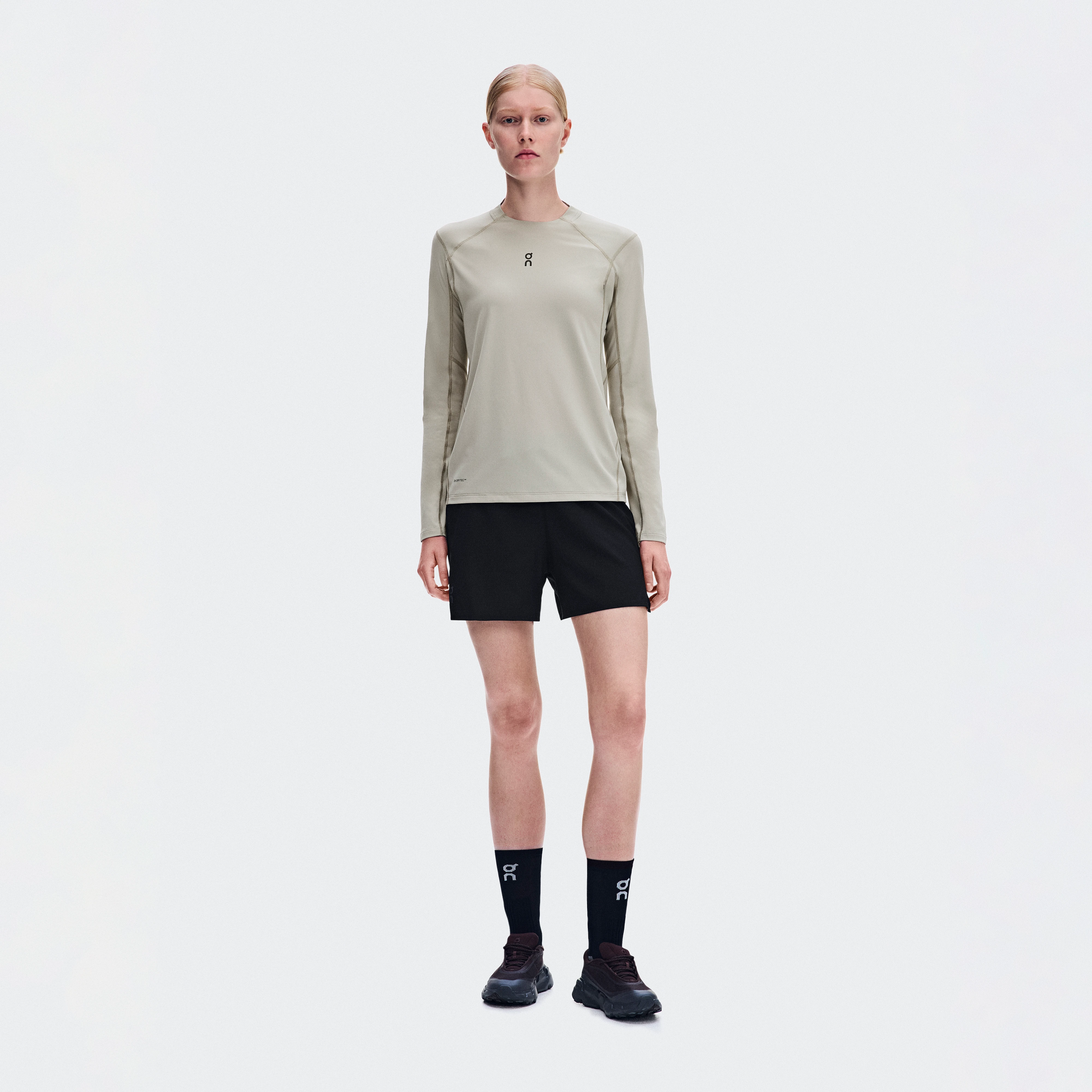 On Trail Long-T Solar Brume Women – Trail running, UPF40+, warm and sunny weather running Trail running