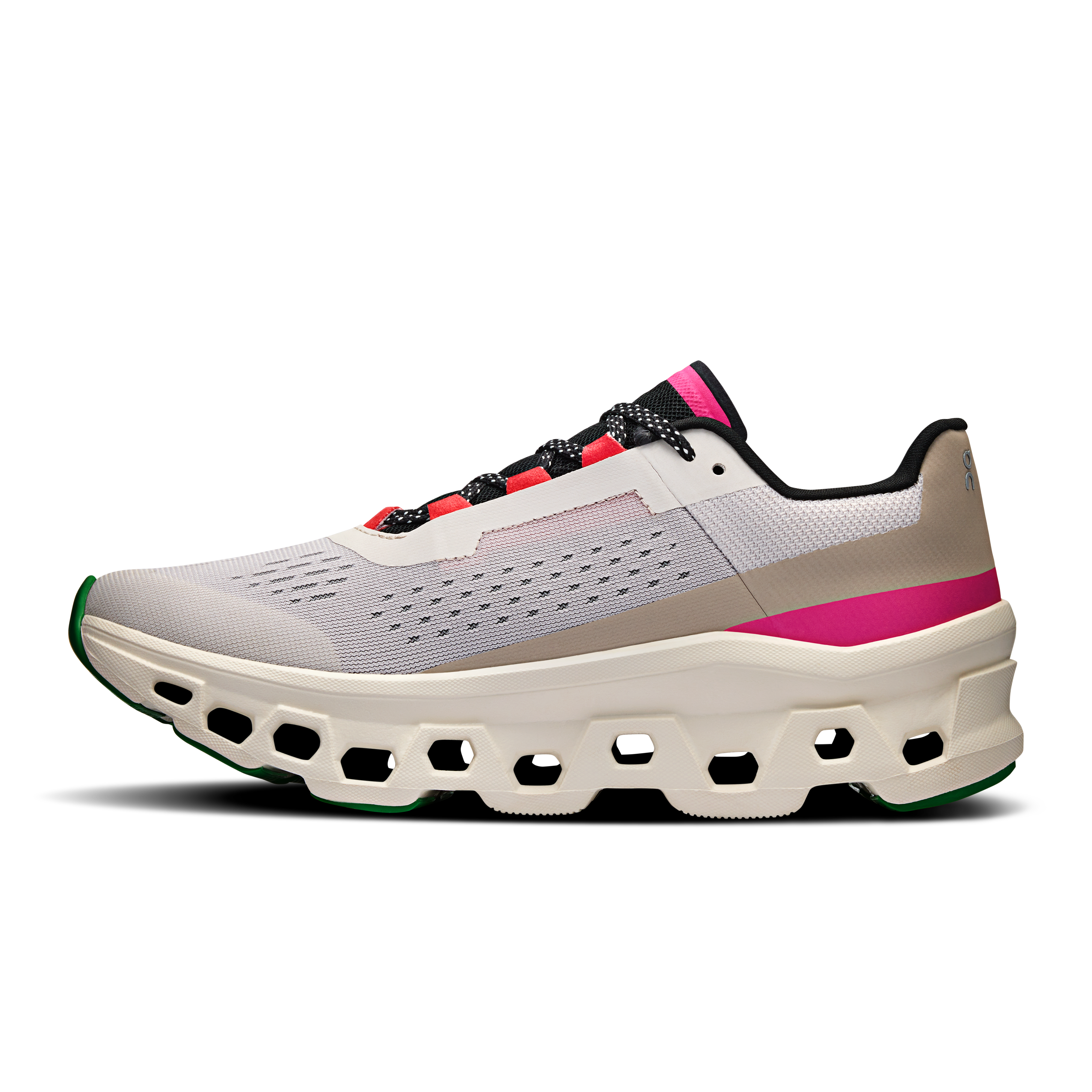 On Cloudmonster Silver & Ivory Women Road running Shoes