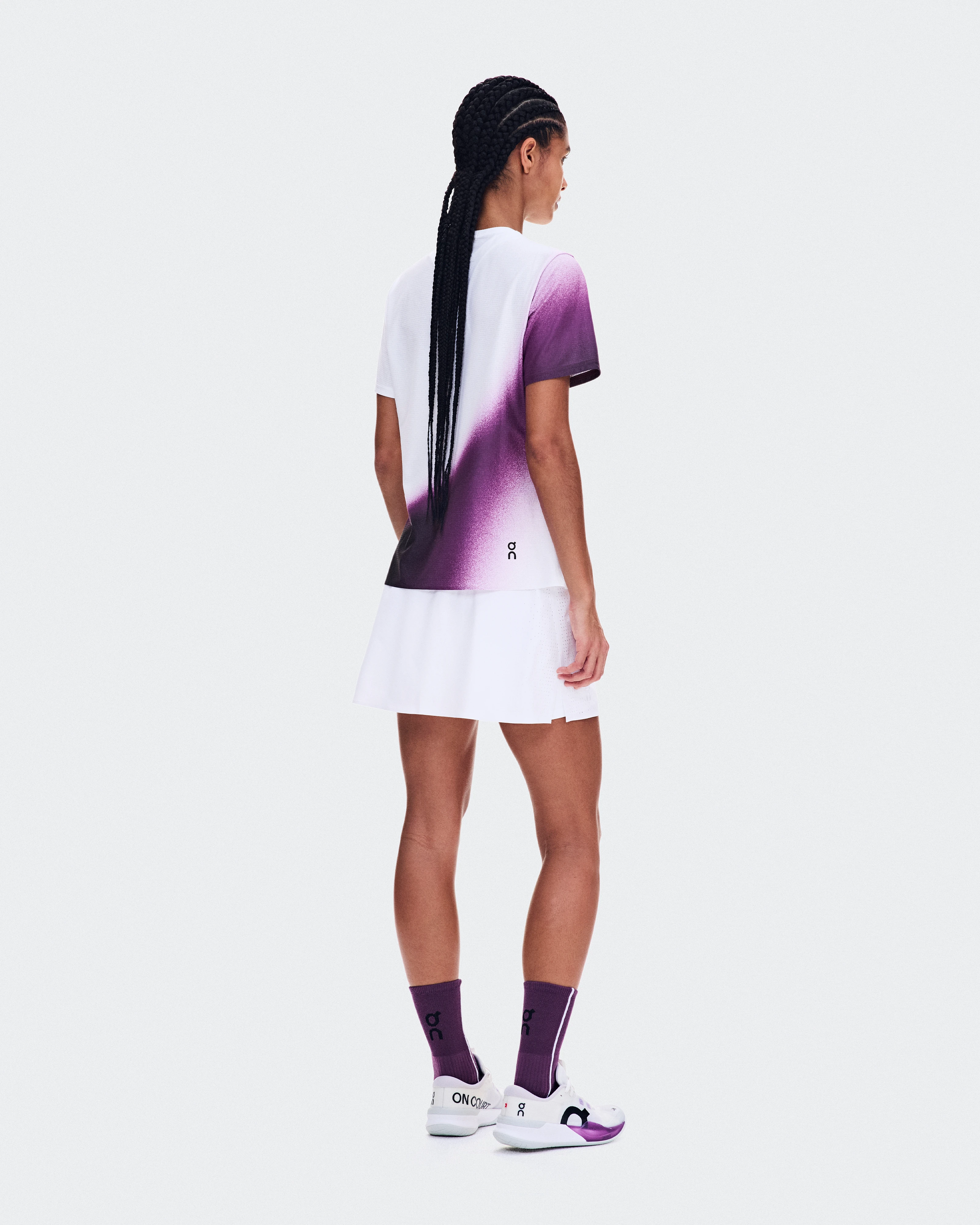 On Court-T Swing White & Cassis Women Tops and t-shirts