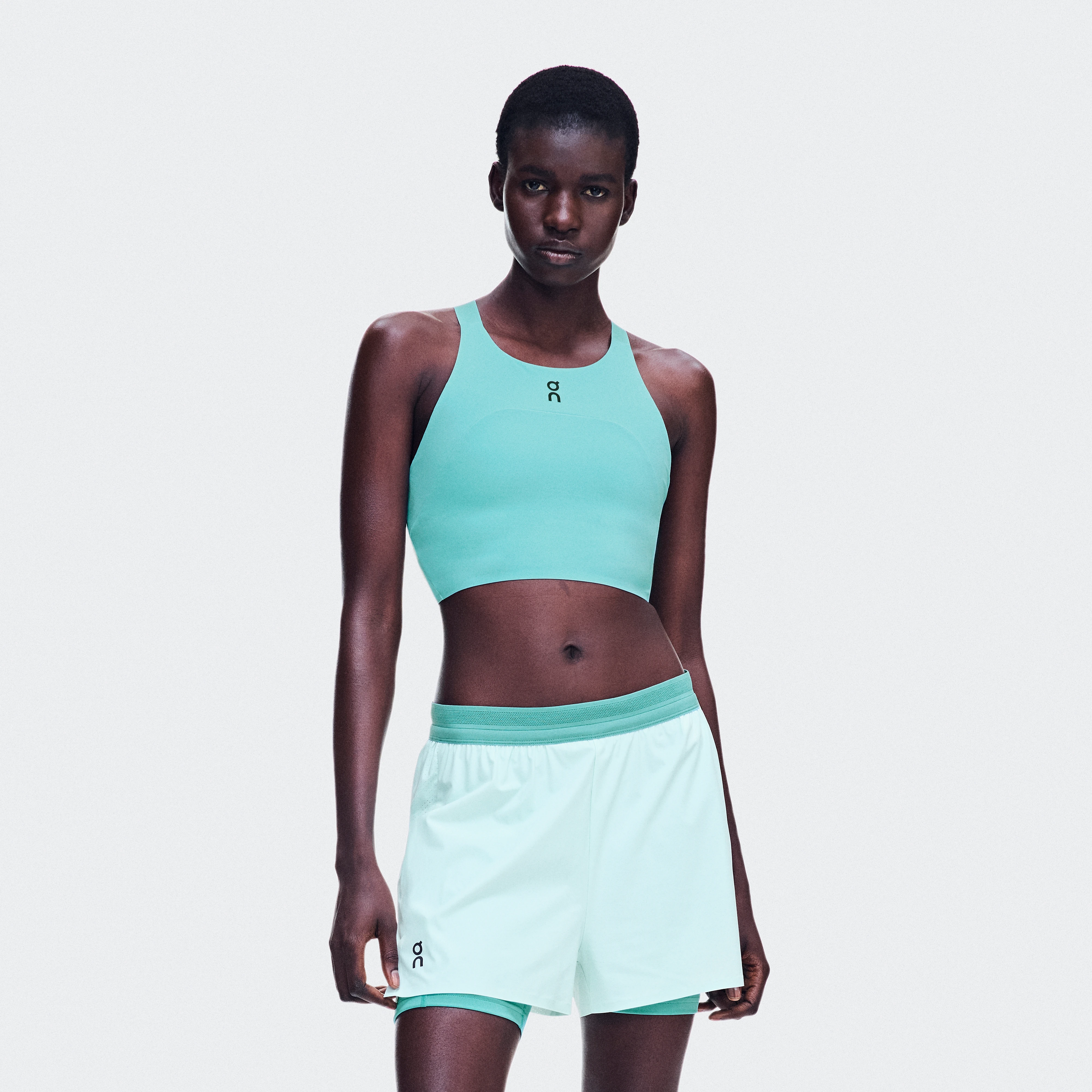 On Performance Crop Aquamarine Women – Running, training Tops and t-shirts