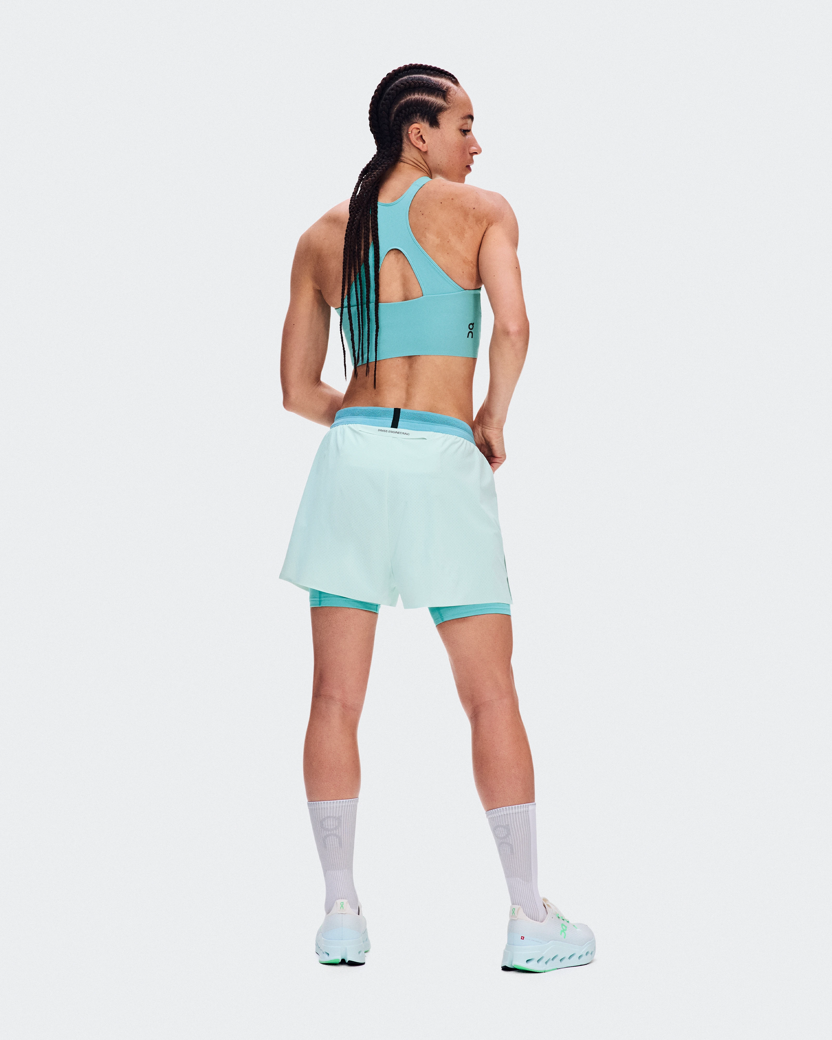 On 3" Performance 2/1 Shorts Flurry & Aquamarine Women Shorts