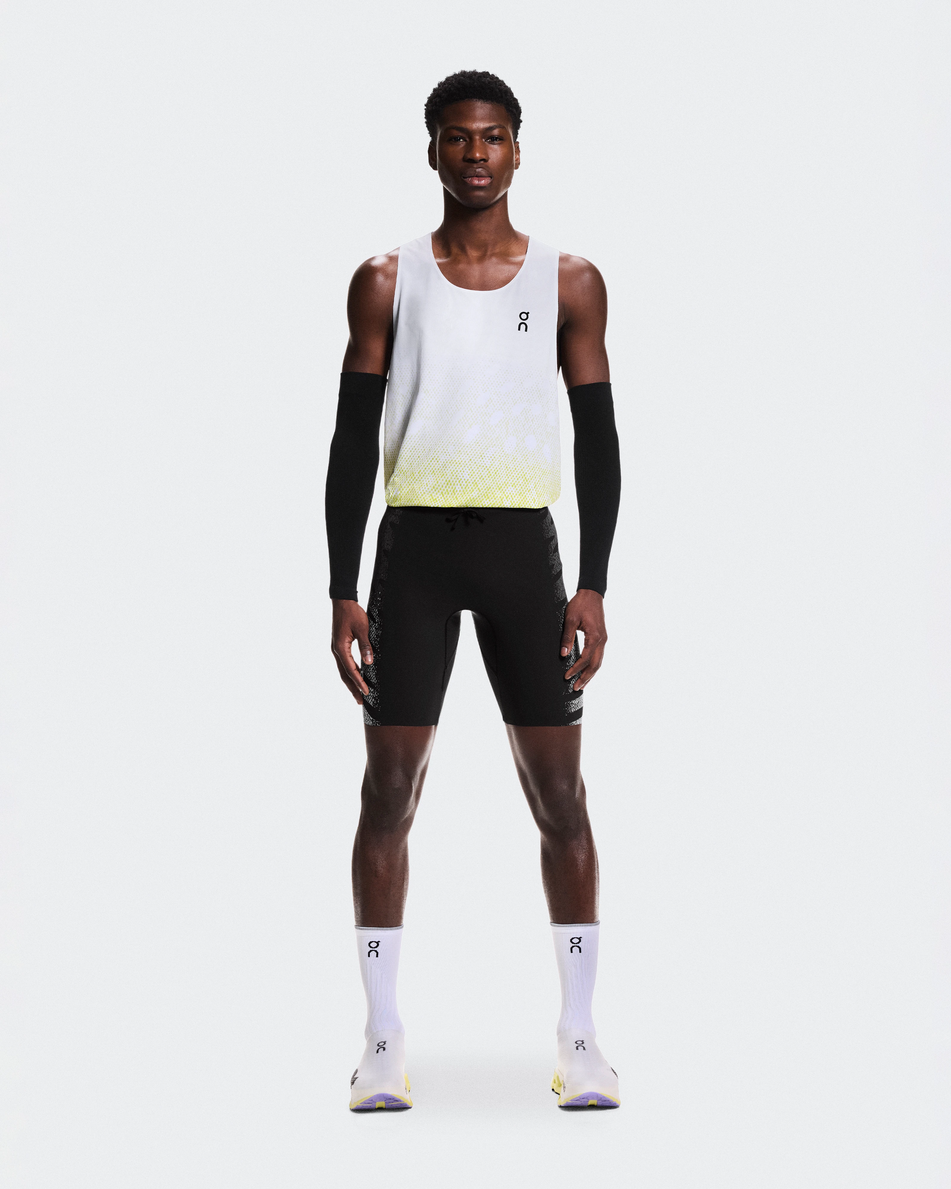On Zero Half Tights Iron & White Men Tights