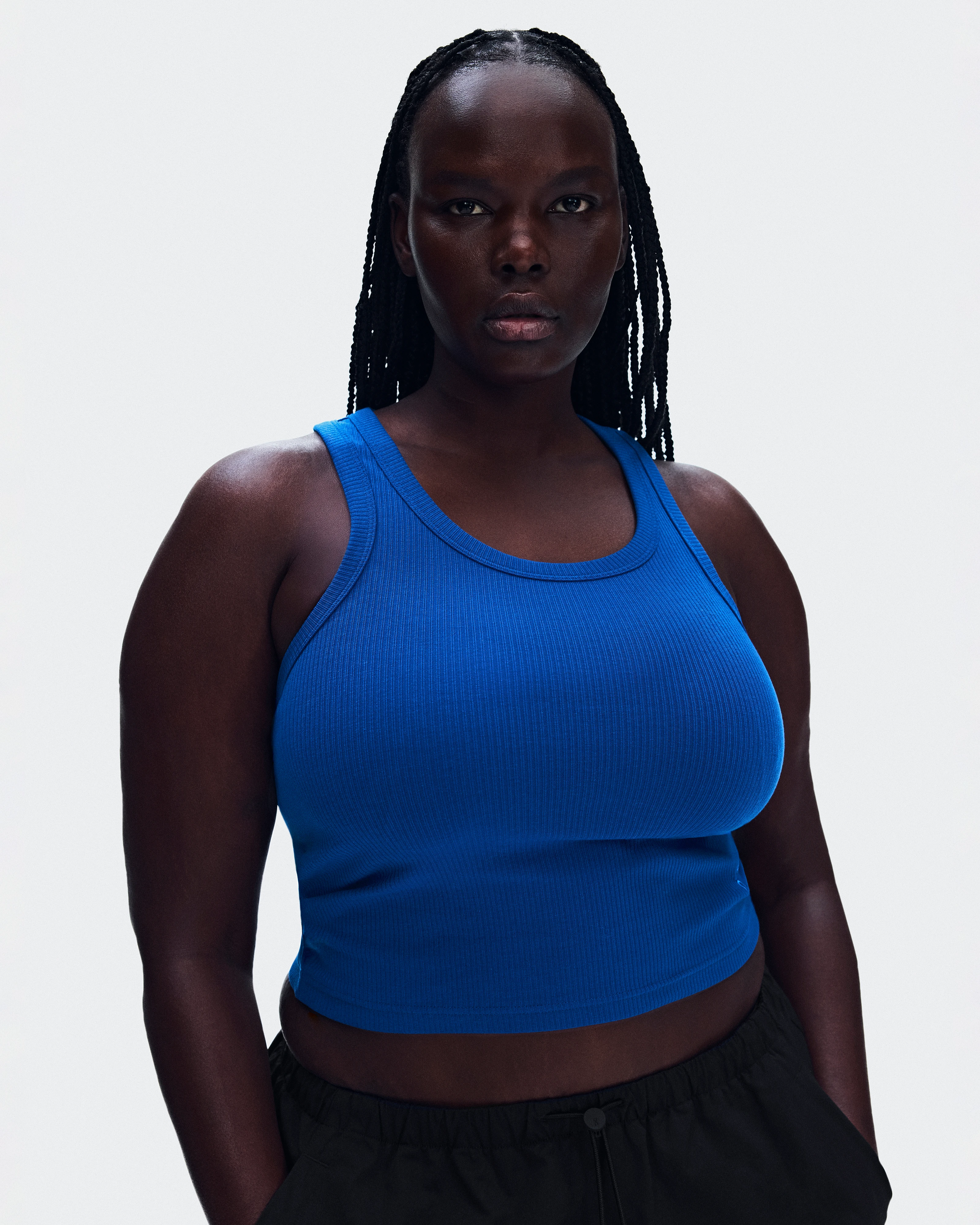 On All-Day Ribbed Tank Indigo Women Tops and t-shirts