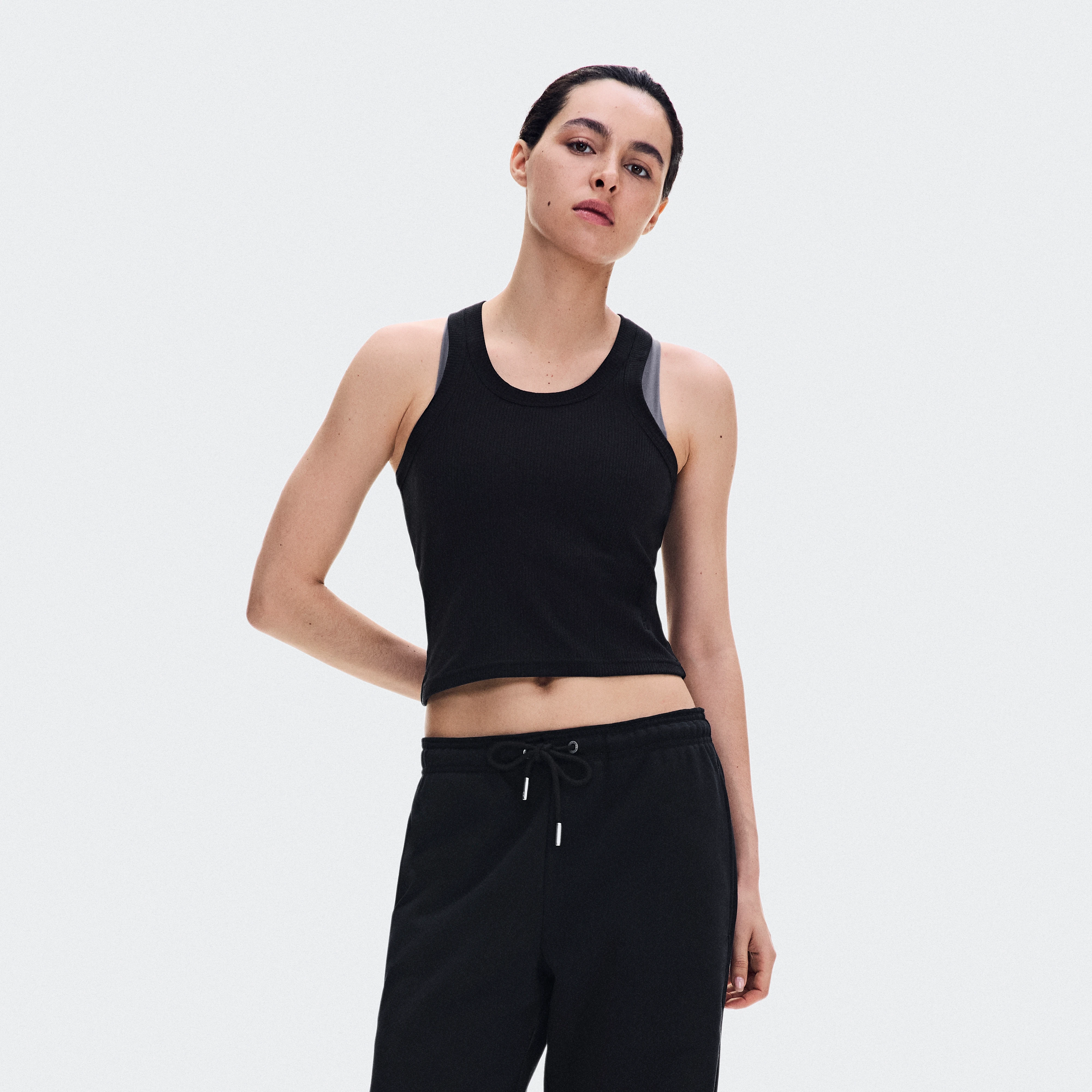On All-Day Ribbed Tank Black Women – All-day wear Tops and t-shirts