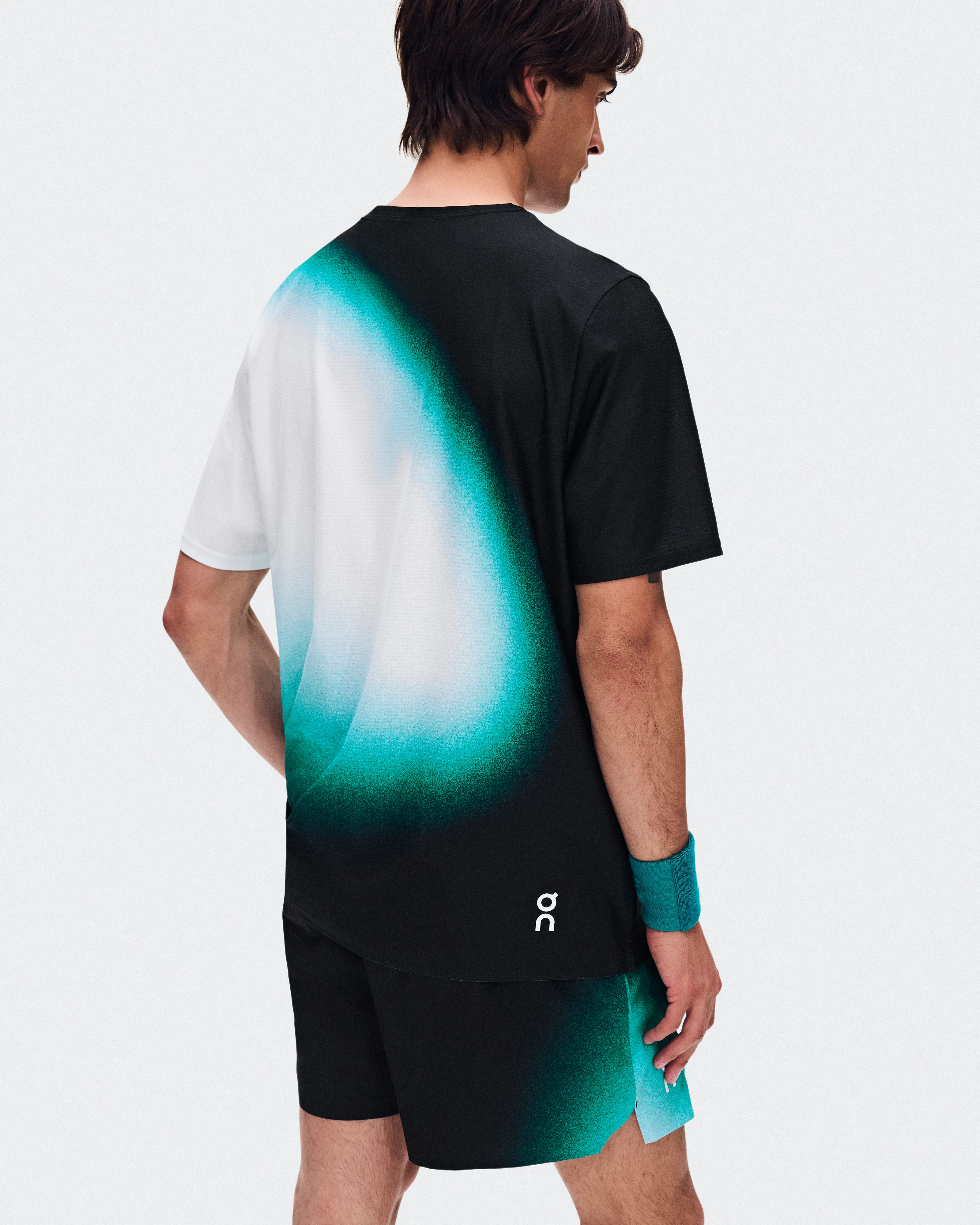 On Court-T Swing Black & Neem Men Tops and t-shirts